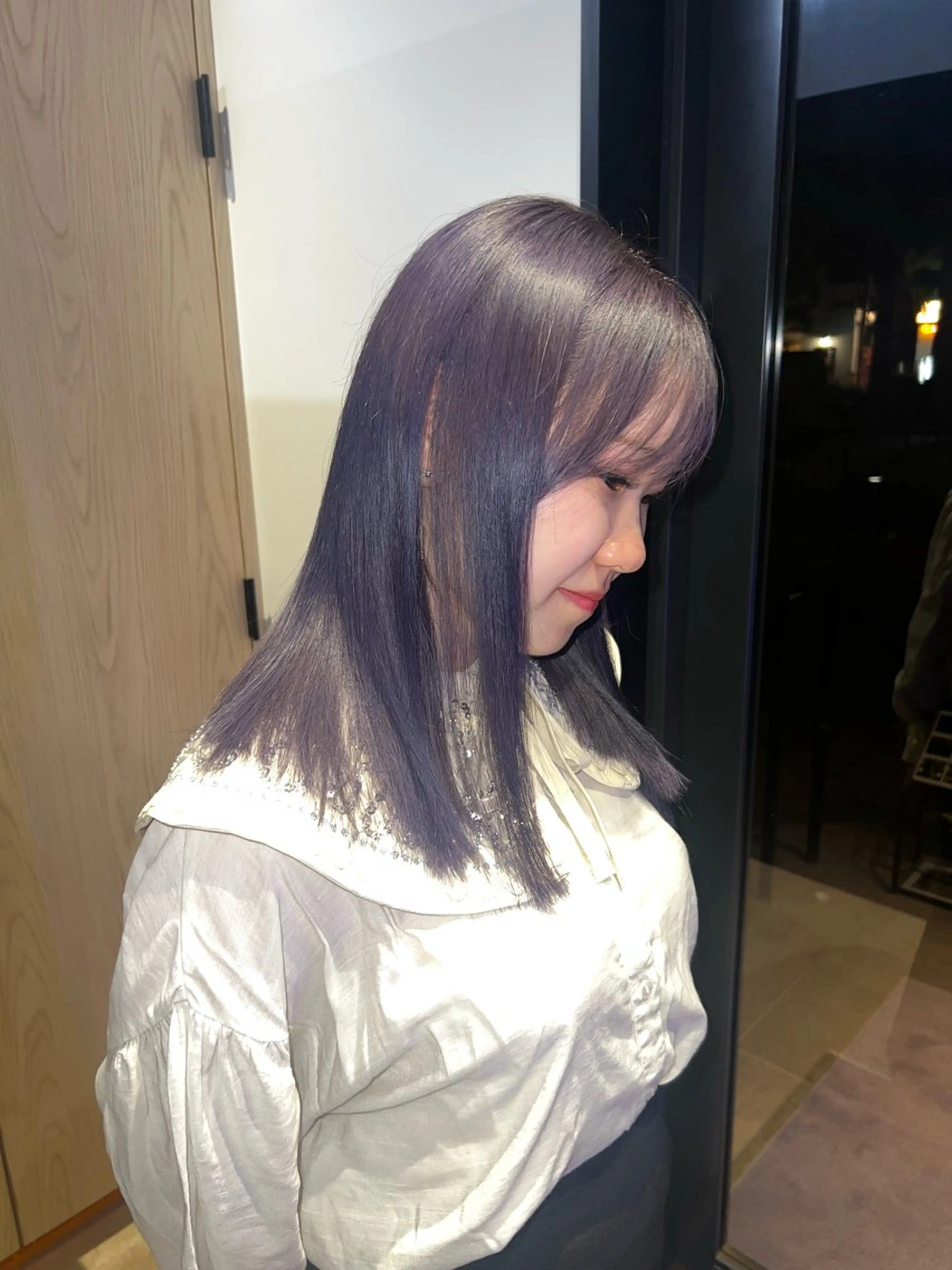 セミロング カラー 岡山ハイトーン・ ルーツカラー/こもものヘアスタイル