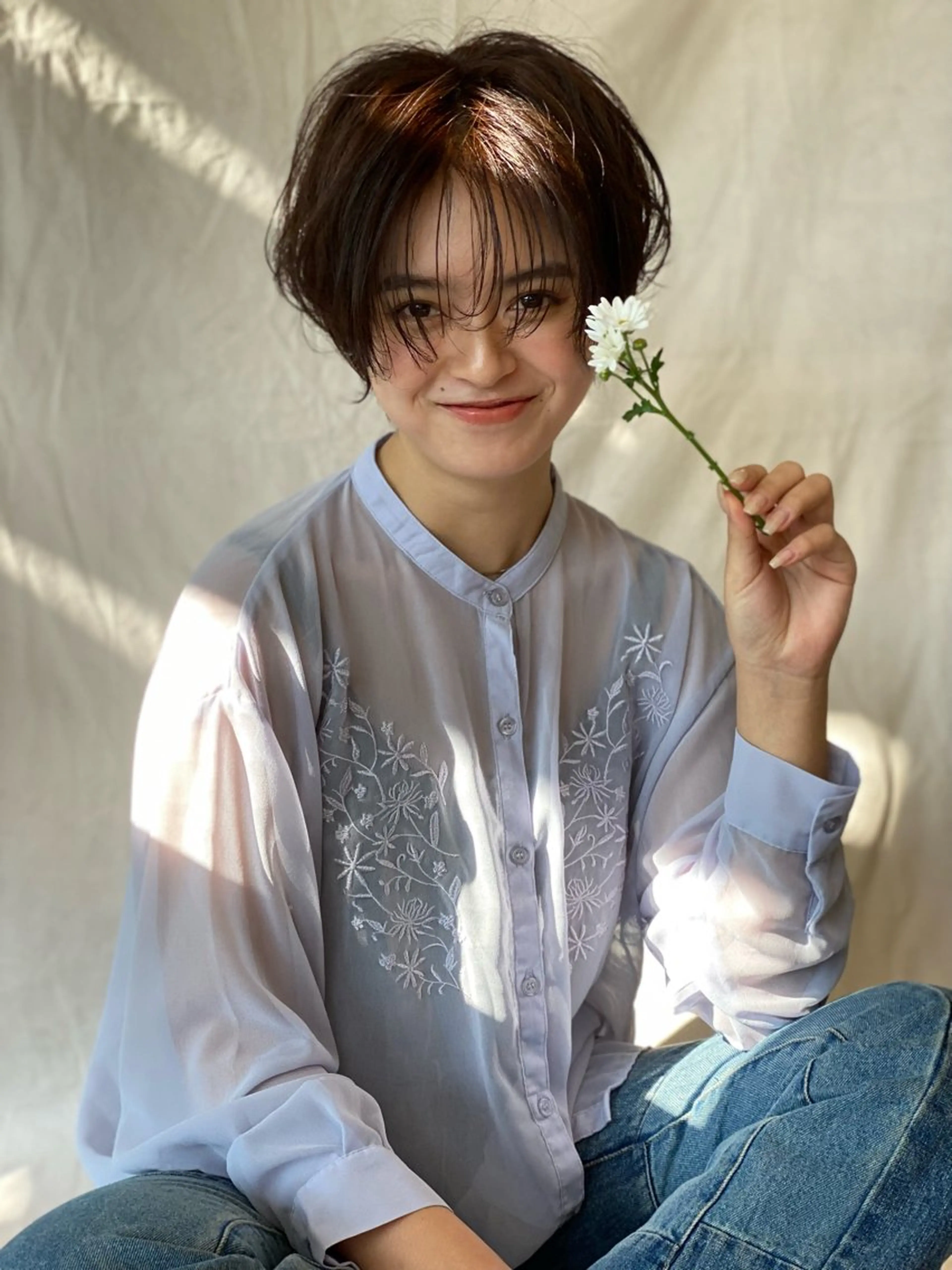 ショート 顔周りデザイン/ ママ美容師/濱ほのかのヘアスタイル