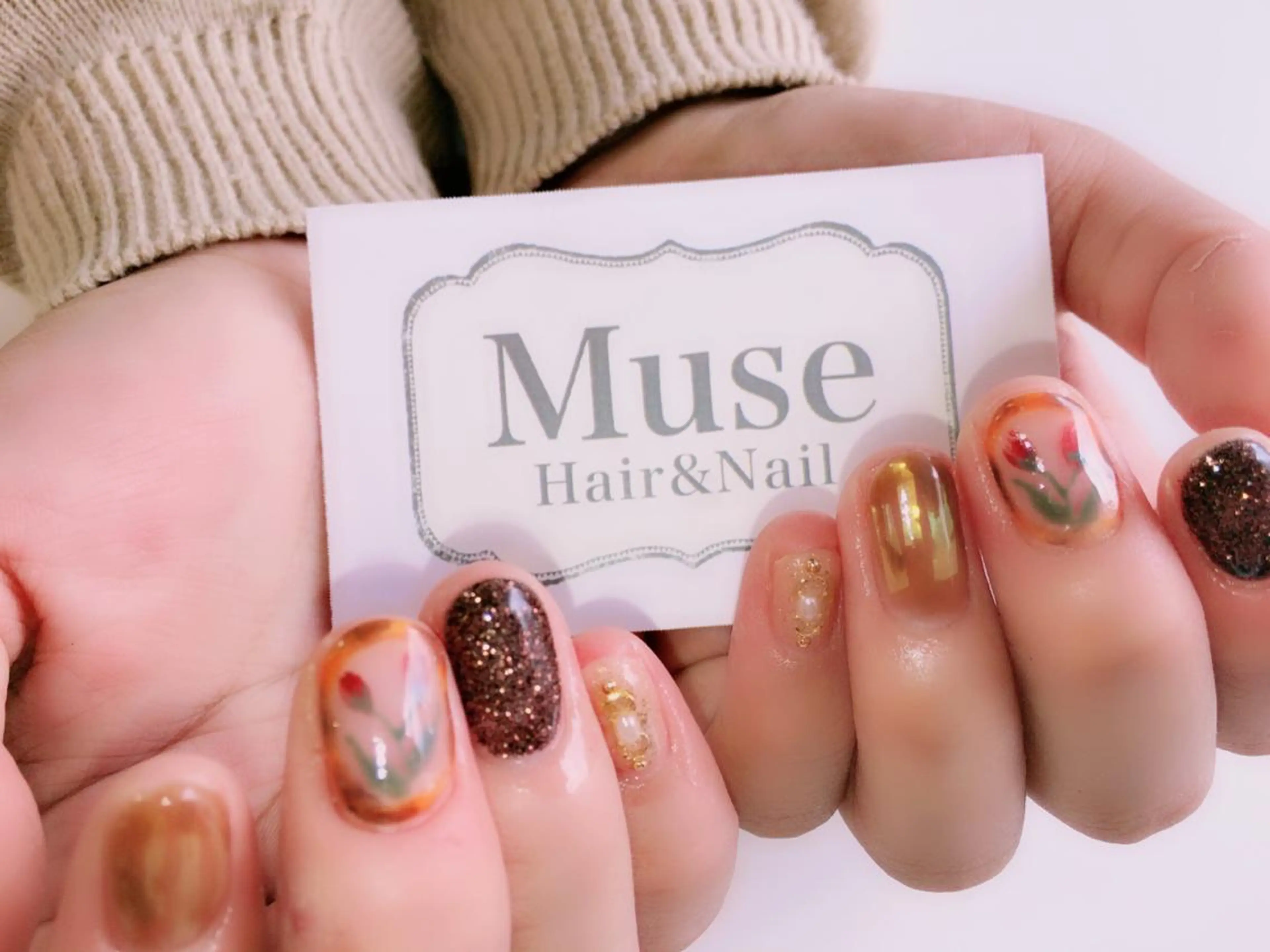 ネイル べっ甲ネイル 隠れ家一戸建て金町 HIROMI 葛飾区のネイルデザイン