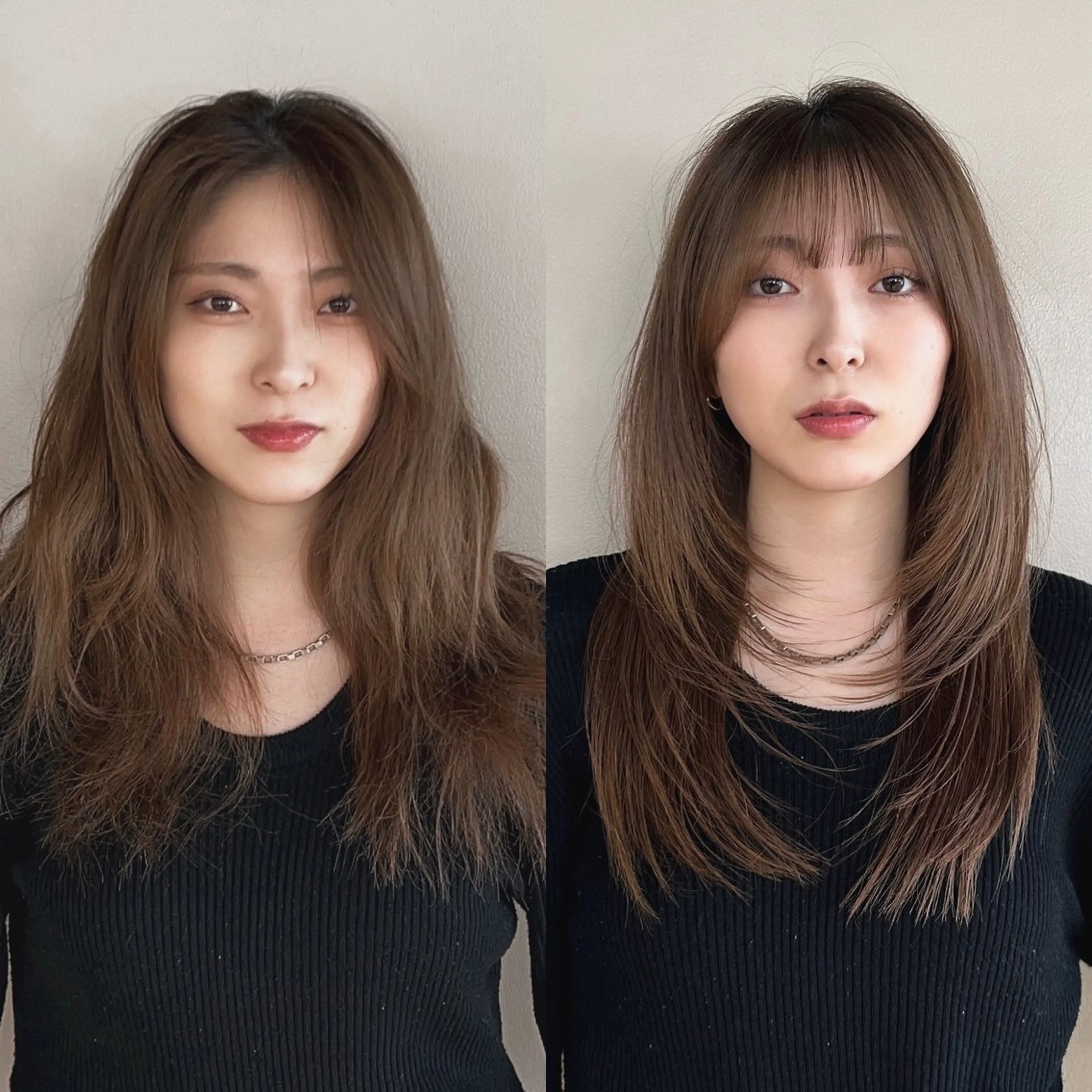 セミロング カット ヘアカラー トリートメント レイヤー/顔周り カット/松岡 祥利のヘアスタイル