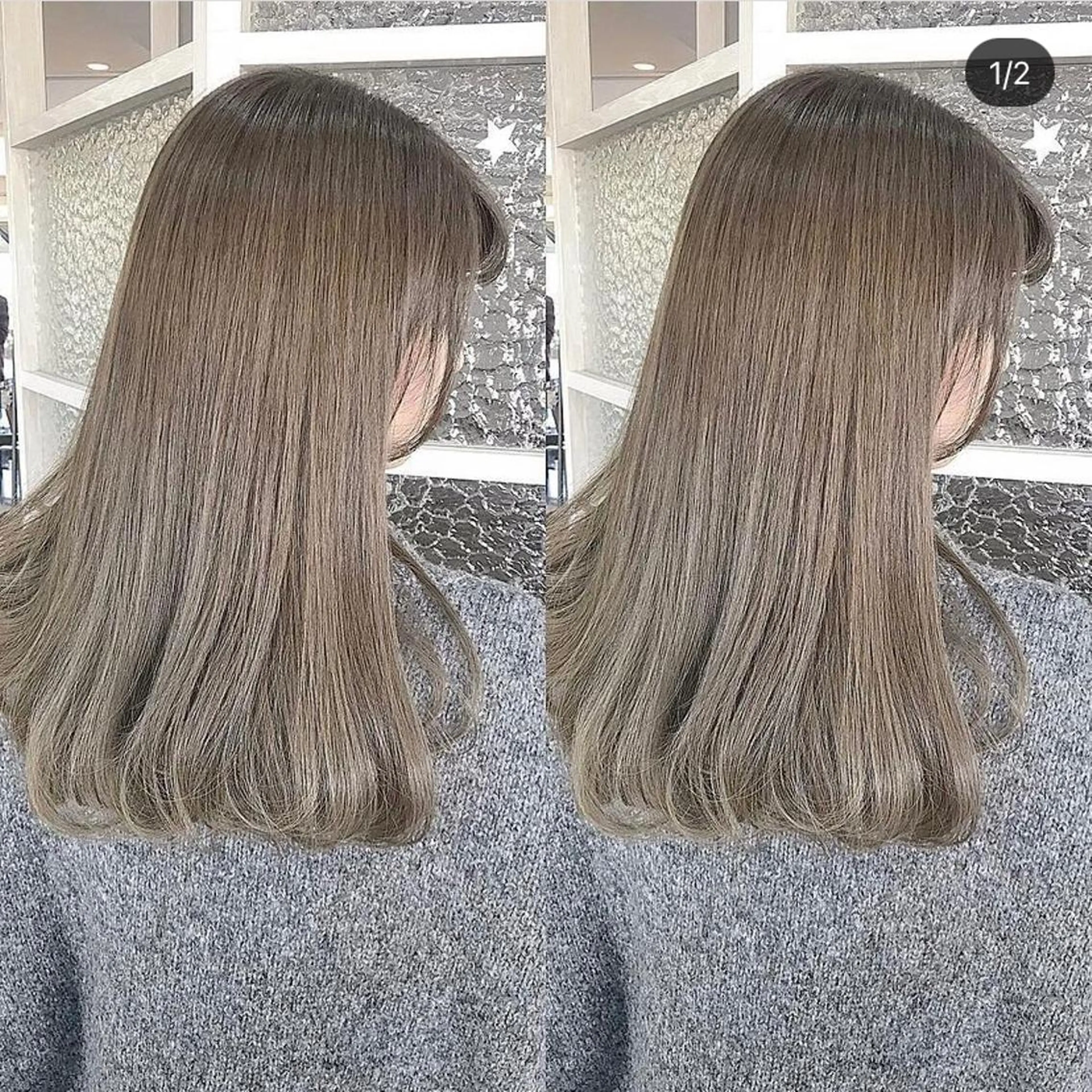 セミロング メンズバレイヤージュ 斉藤春のヘアスタイル