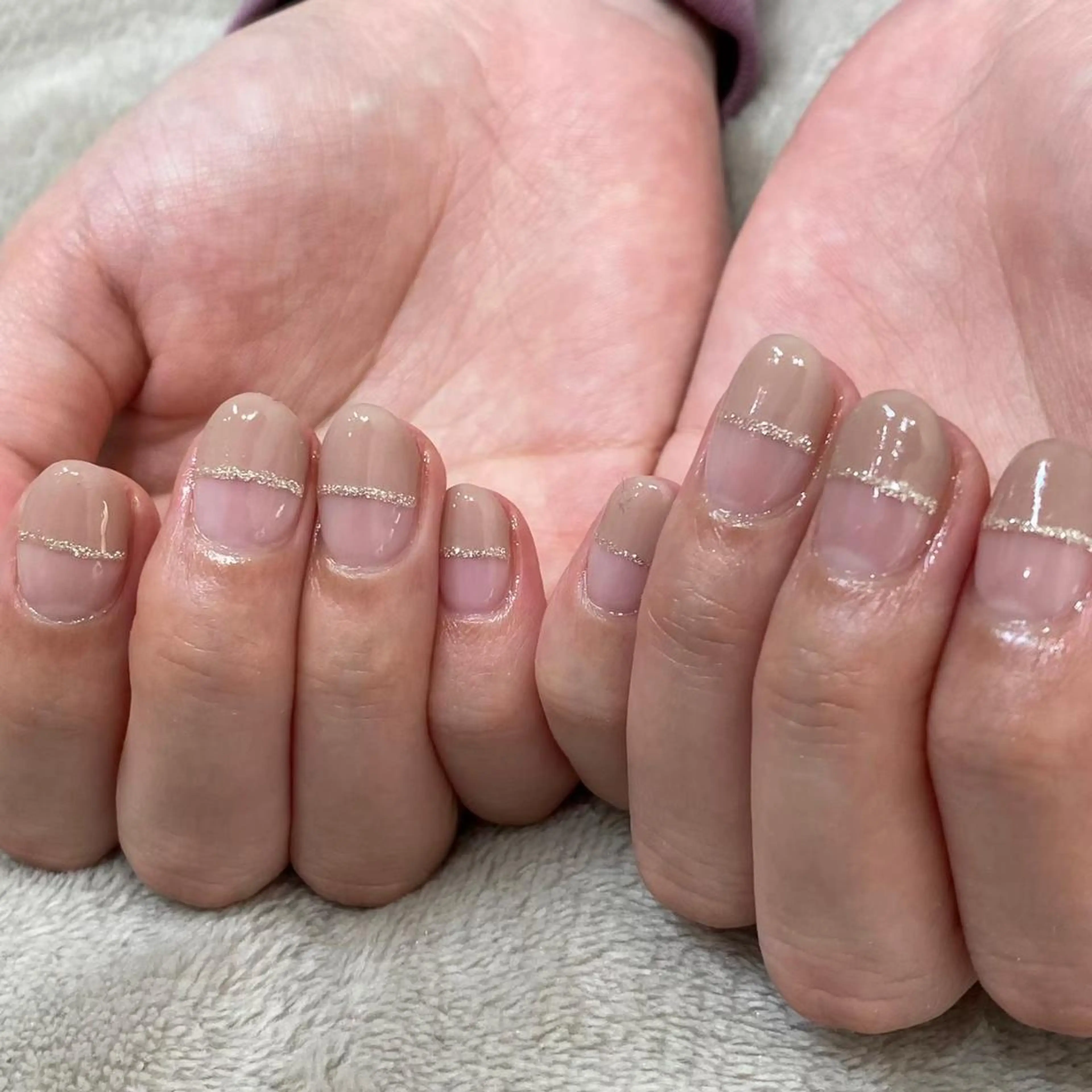 Jrネイリスト☆選べるフレンチ☆ラメライン無料★オフありの写真