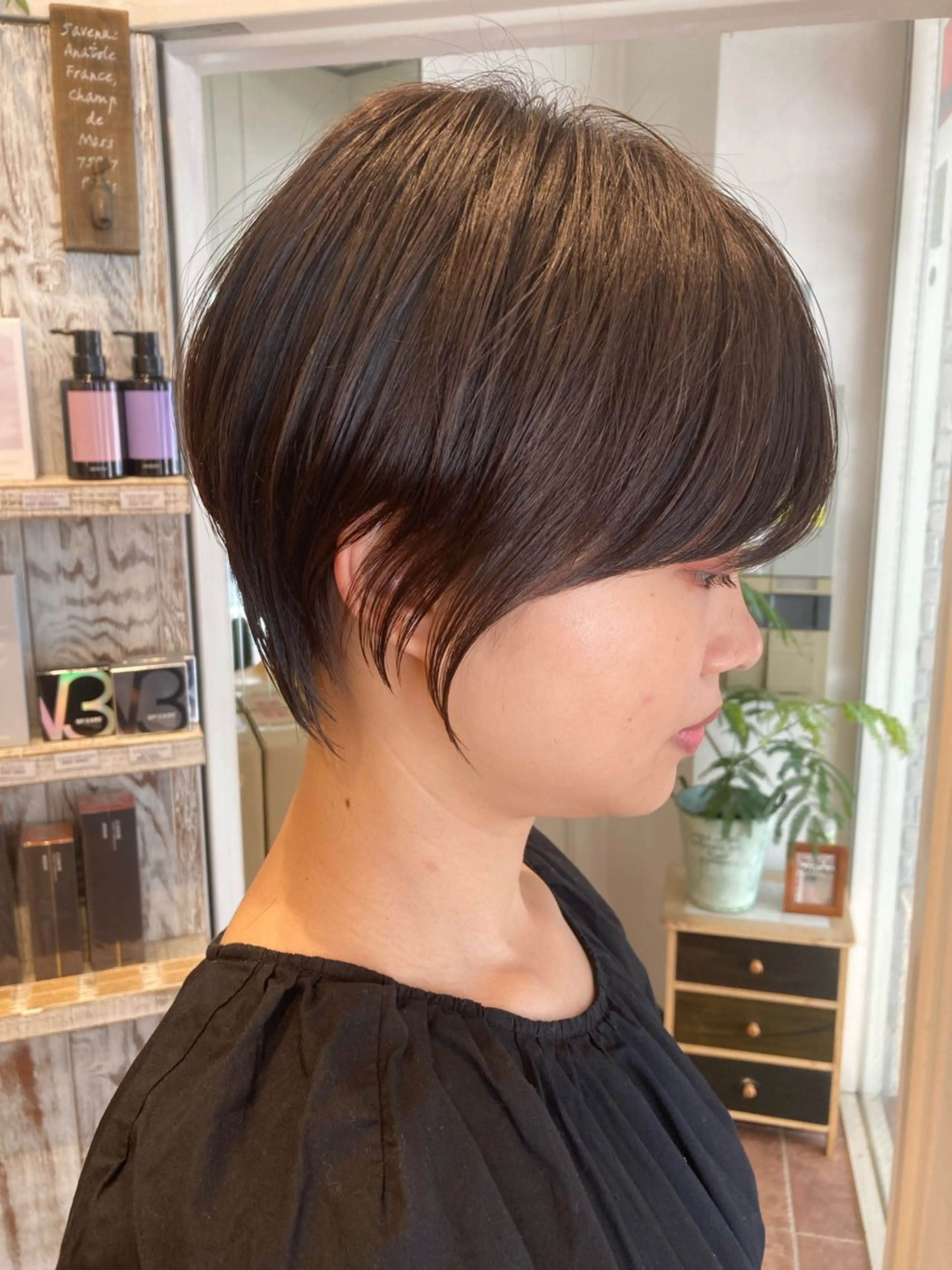 ショート ハウス山下あやか 成人式カットカラーのヘアスタイル