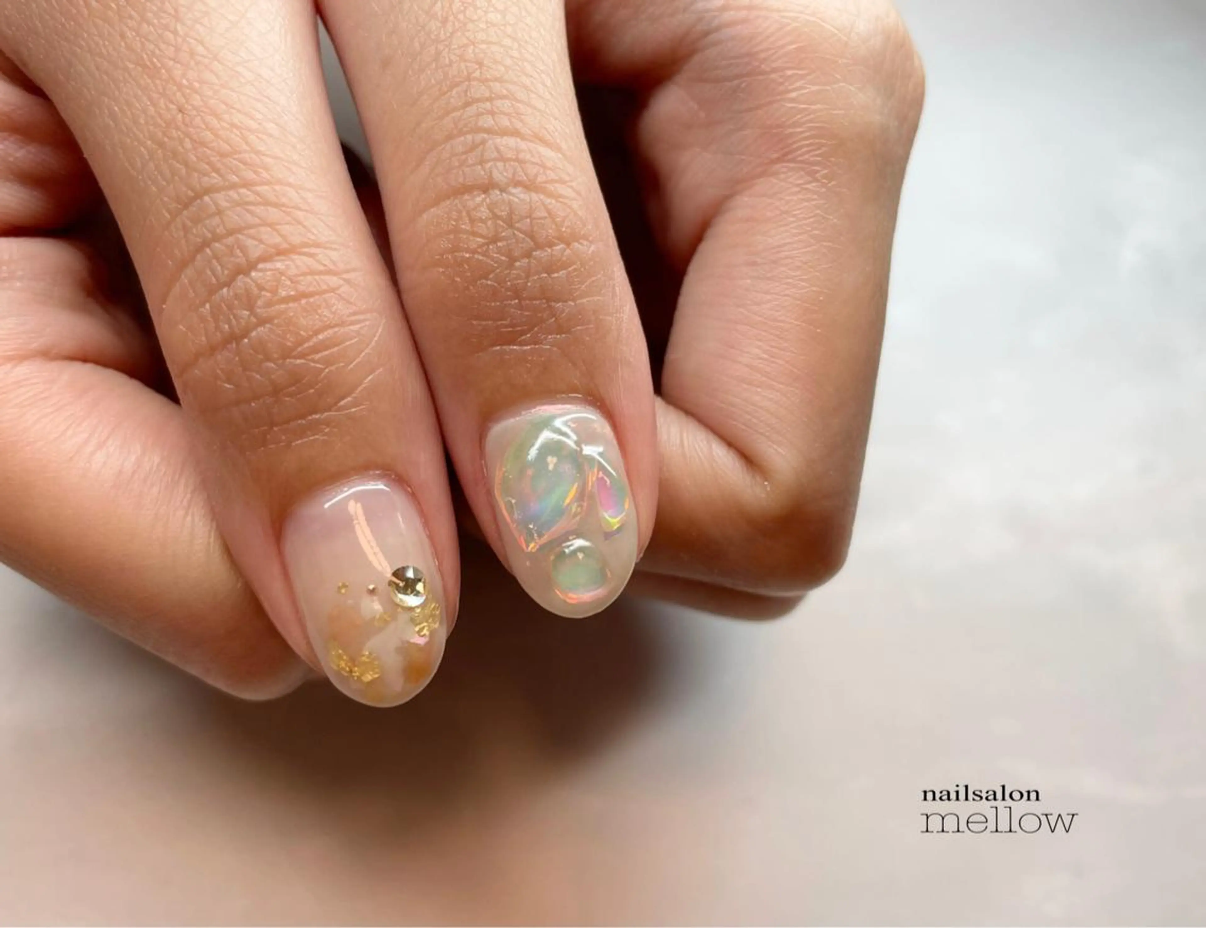 ネイル オーロラネイル ぷっくりネイル 大山 浩美のネイルデザイン