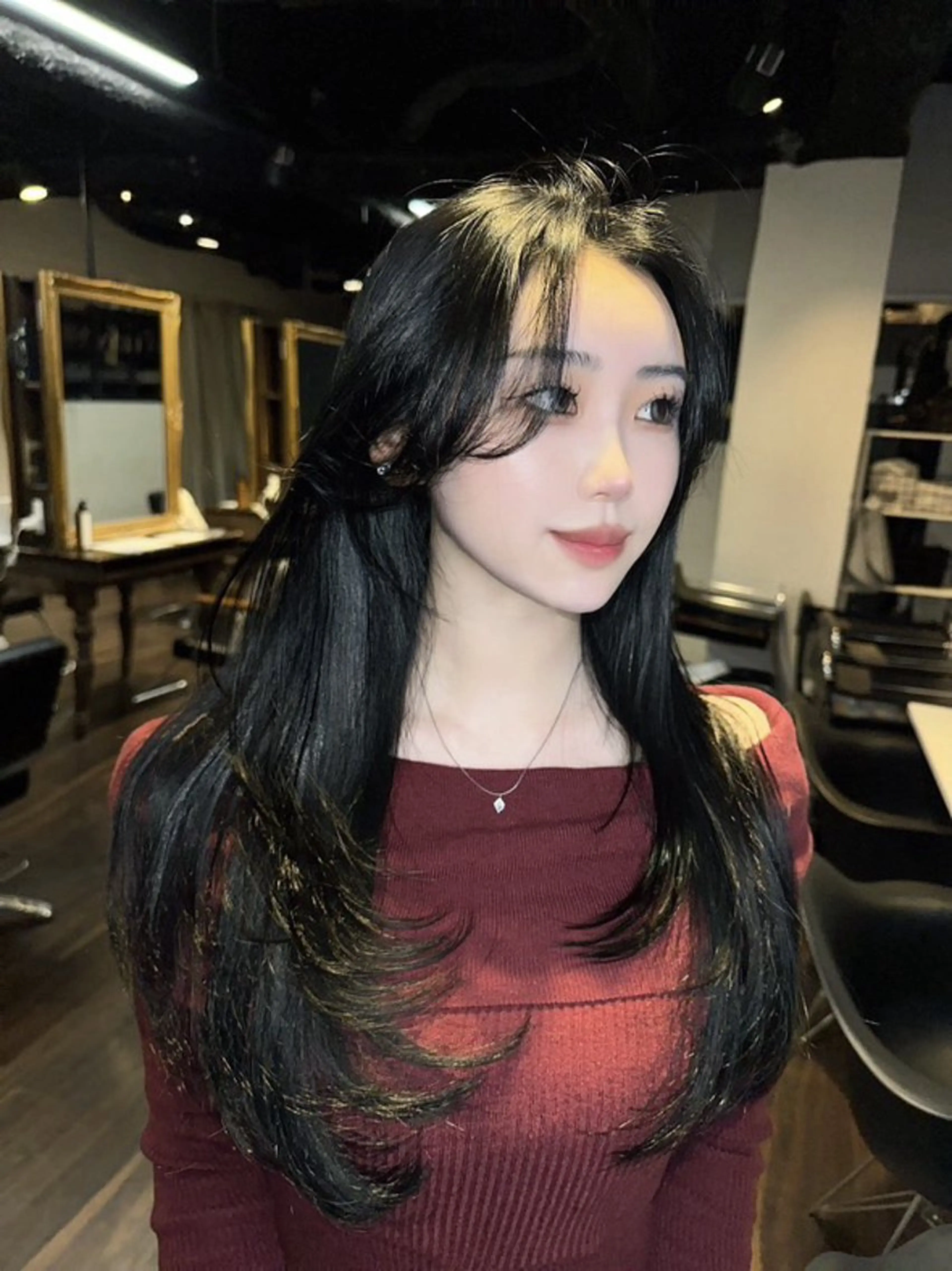 ロング カラー 髪質改善 韓国風ヘア レイヤーカット トリートメント ワンホンヘア カット ヘアカラー トリートメント ワンホンヘア ケラチン/Kaitoのヘアスタイル