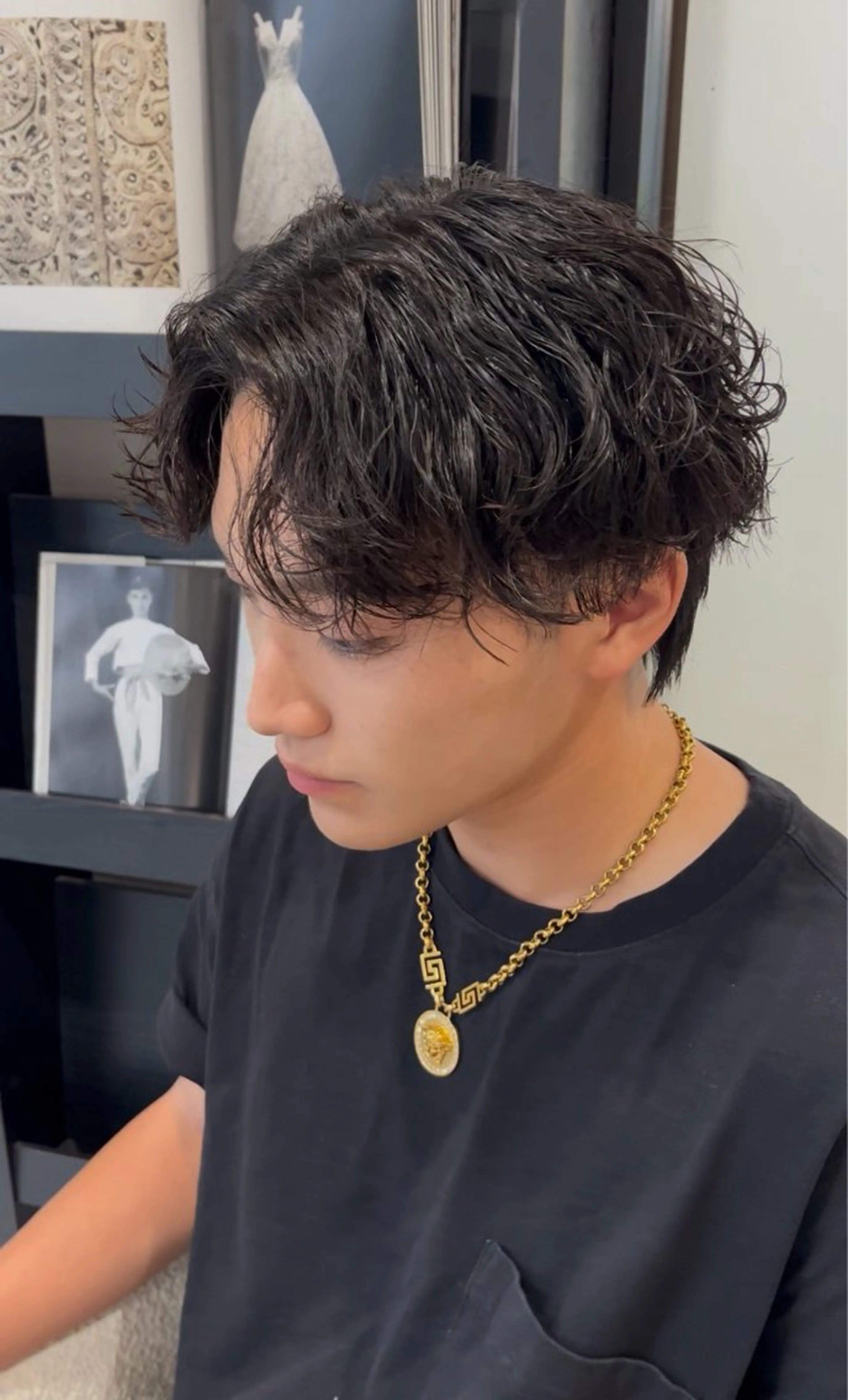 パーマ メンズ カット パーマ トリートメント 寺島 理菜のヘアスタイル