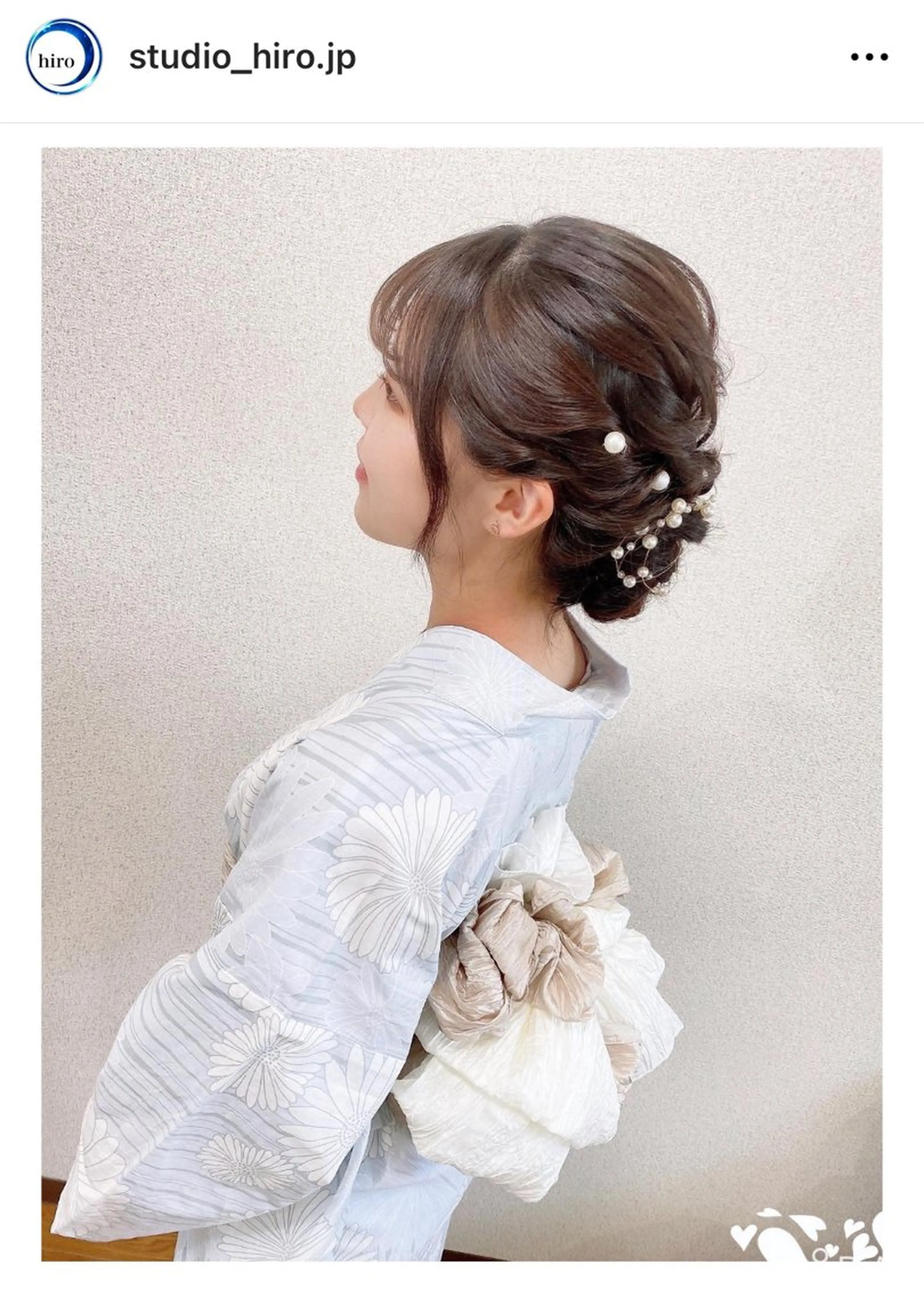 ミディアム 浴衣 京都.祇園セットサロン:スタジオ ヒロ【Studio hiro】所属・ヒロ(hiro) •スタジオヒロのヘアスタイル