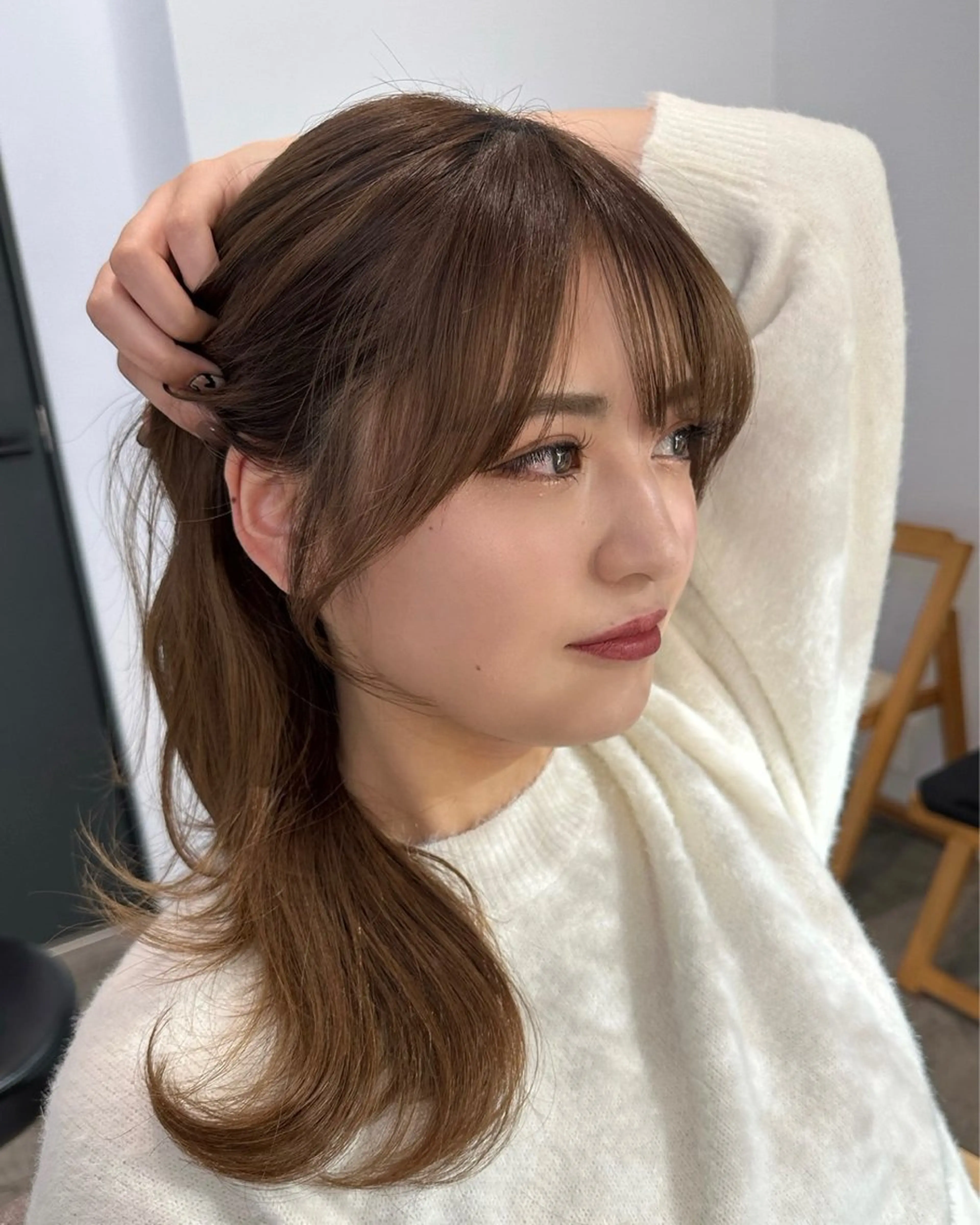 ロング カラー ヘアアレンジ 似合わせ/透明感 カラー/豊中/かこのヘアスタイル