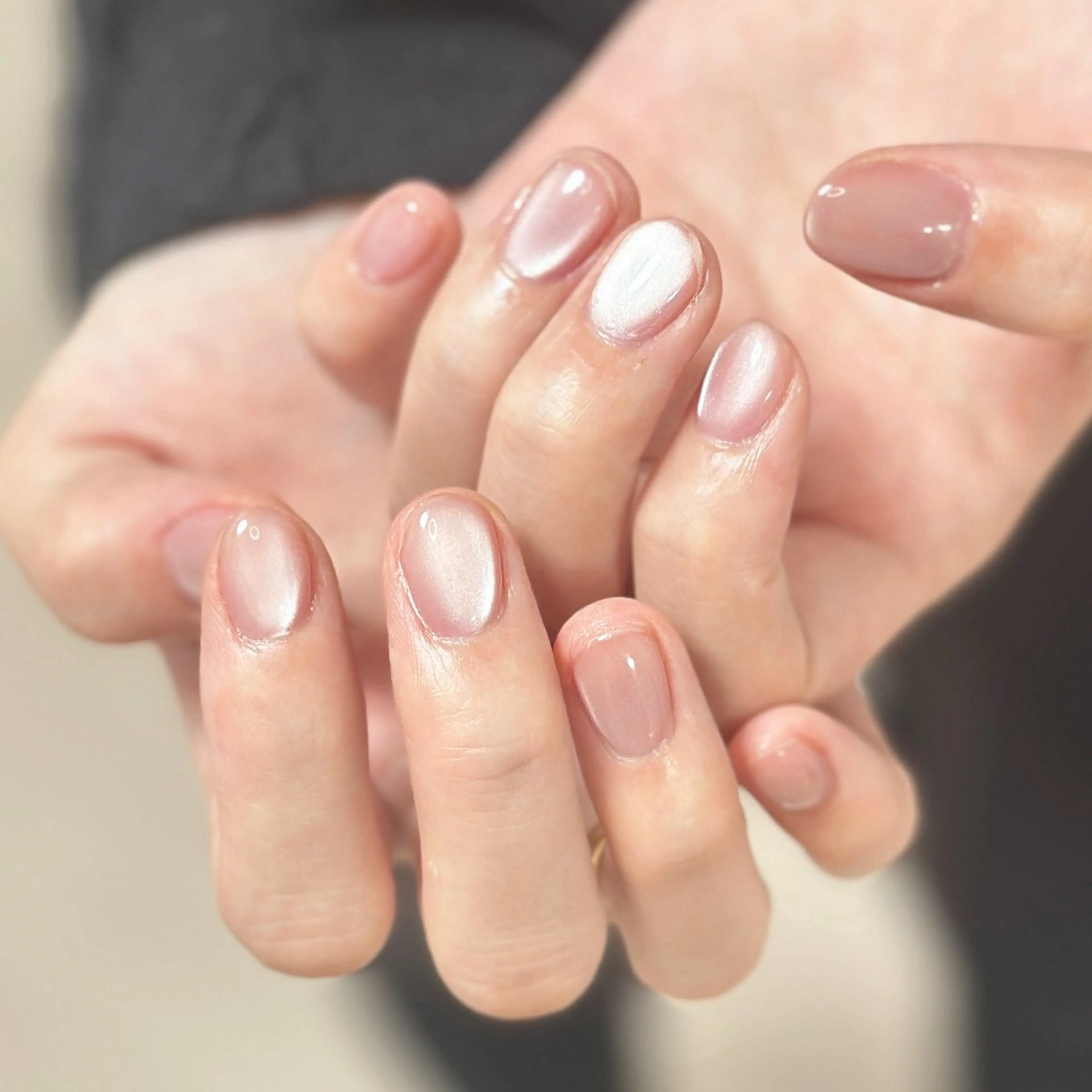 ネイル アートネイル オーロラネイル チークネイル フレンチネイル ガラスフレンチ 🎀セ リ🎀のネイルデザイン