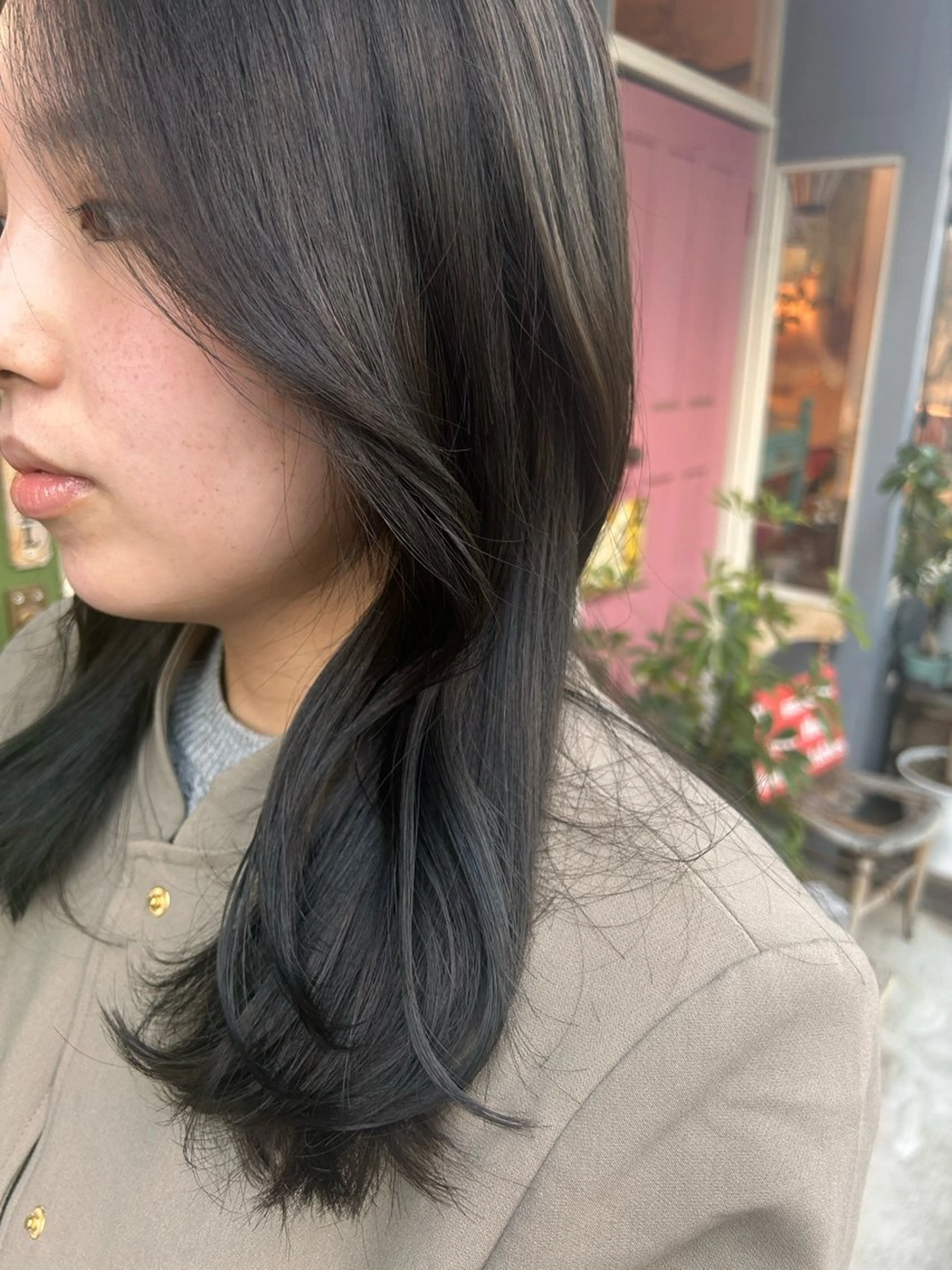 セミロング カラー カット ヘアカラー トリートメント ヘッドスパ 清水千優/パーマ/透 明感カラー/メンズのヘアスタイル