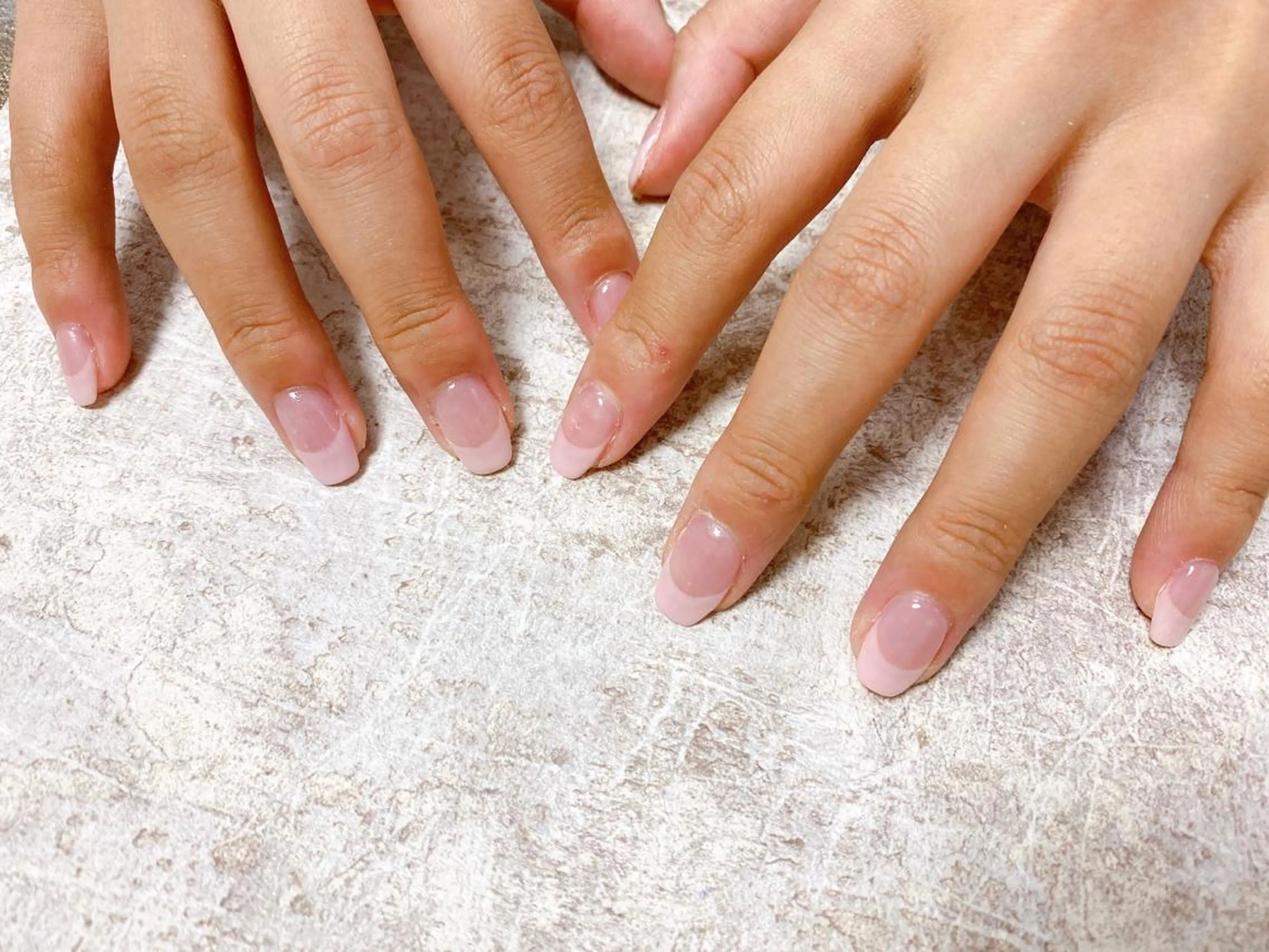 ネイル フレンチネイル ピンク Mogu nail 二子玉川のネイルデザイン