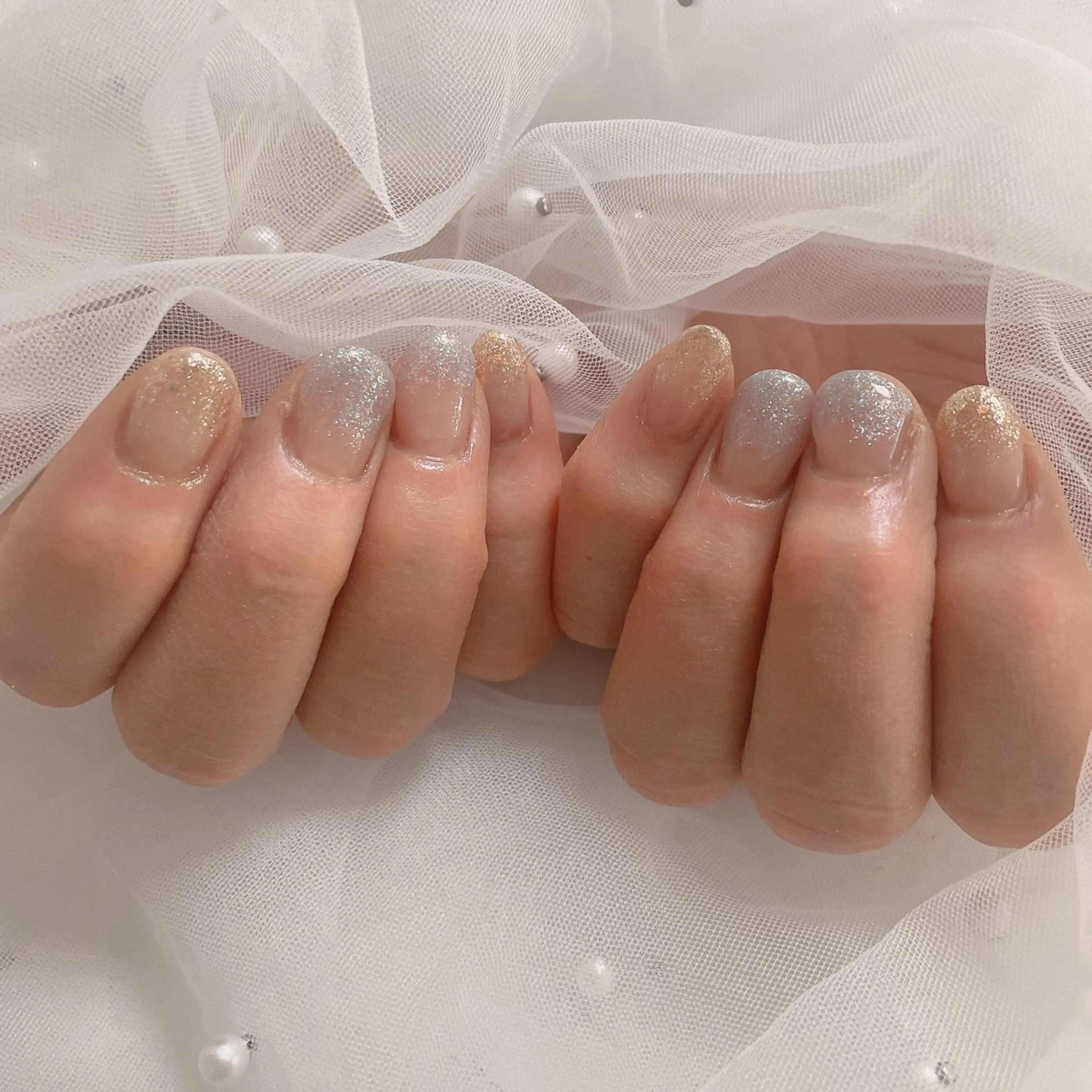 ネイル ラメ(グリッター) ラメグラデーション ハンドネイル なっちゃん所属・ネイルサロン なっちゃん(古千谷)のネイルデザイン