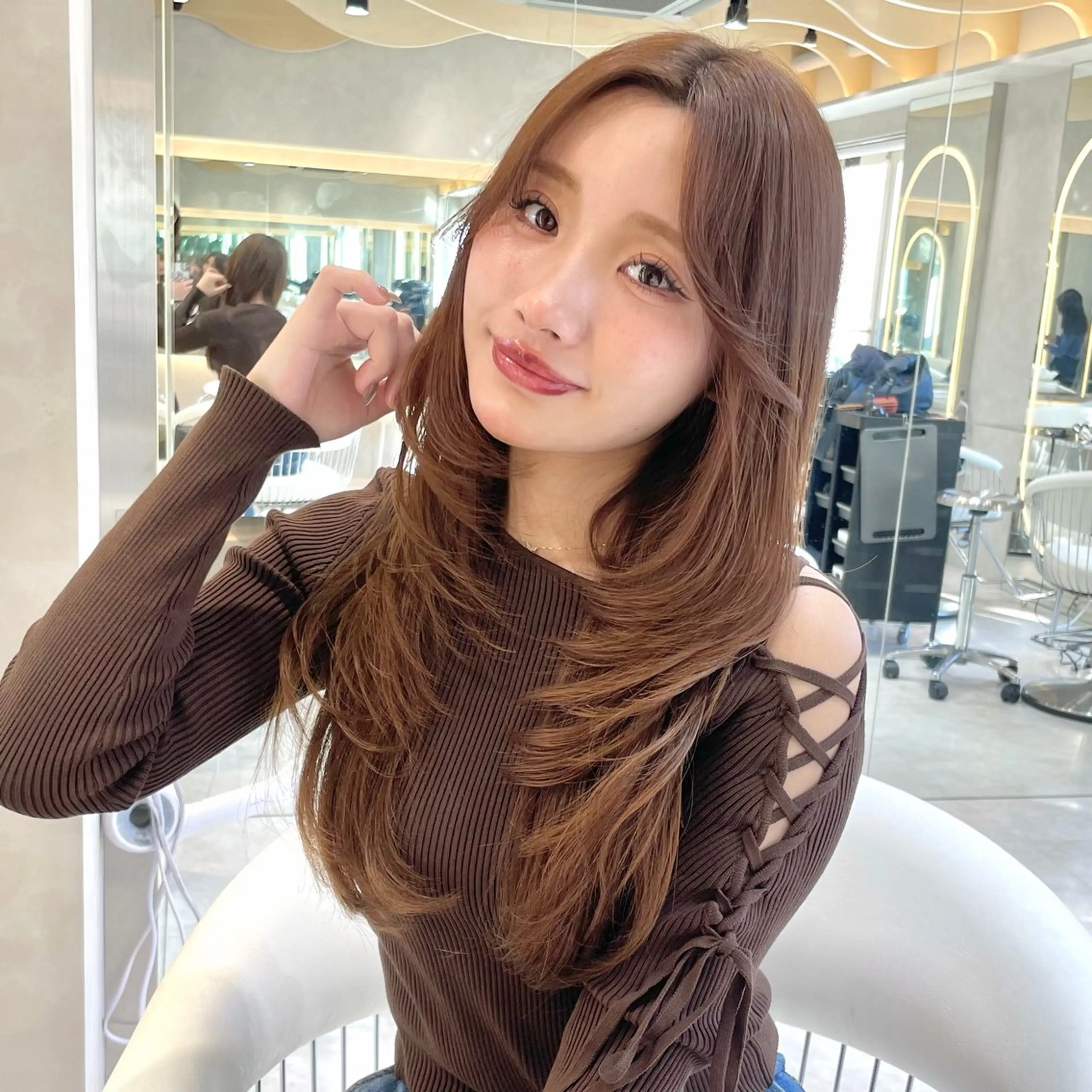 ロング カット ヘアカラー トリートメント 韓国レイヤー 🧸🤍ちずみのヘアスタイル