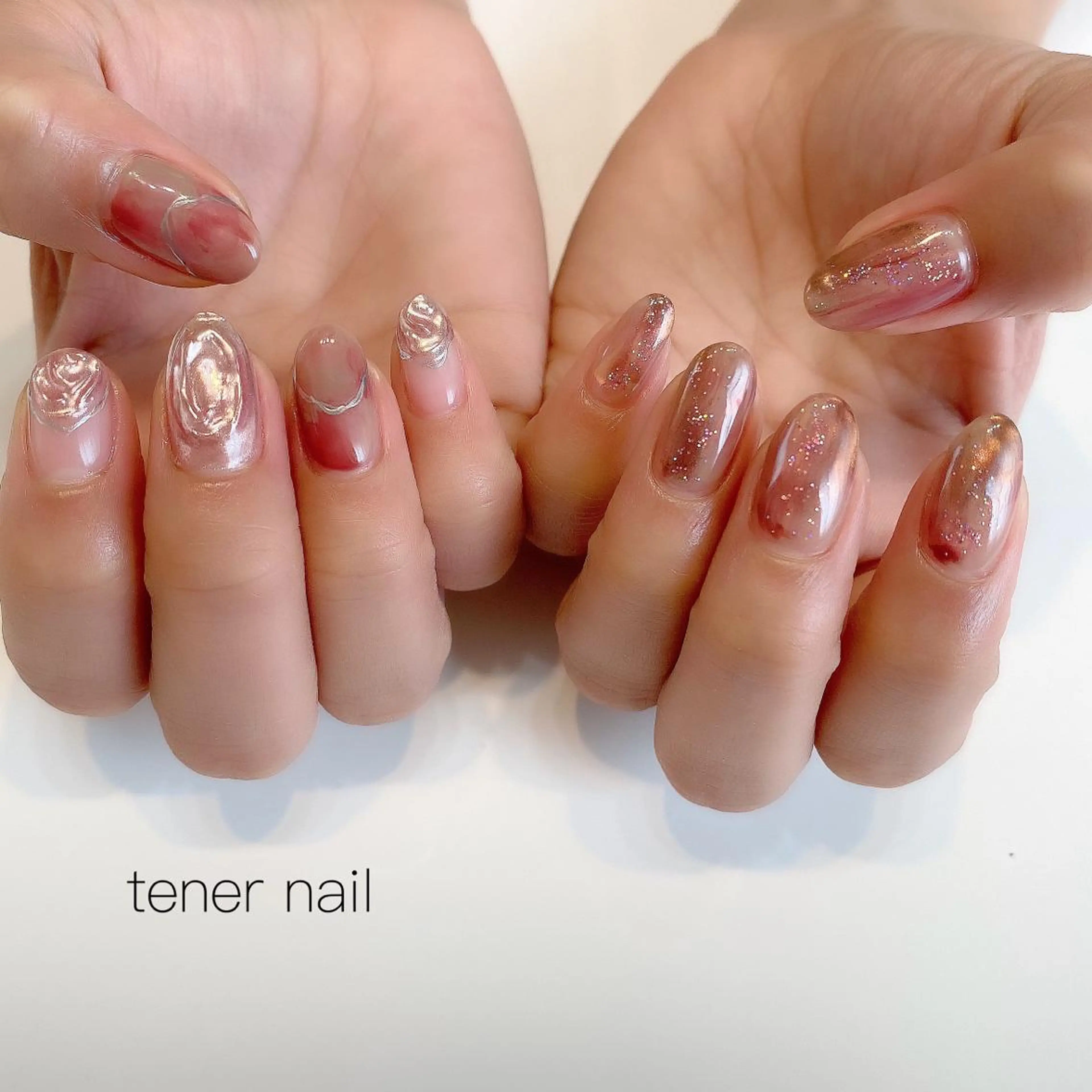 ネイル キラキラネイル ラメ(グリッター) ミラーネイル tener  nail  テネルネイル所属・テネルネイル tener nailのネイルデザイン