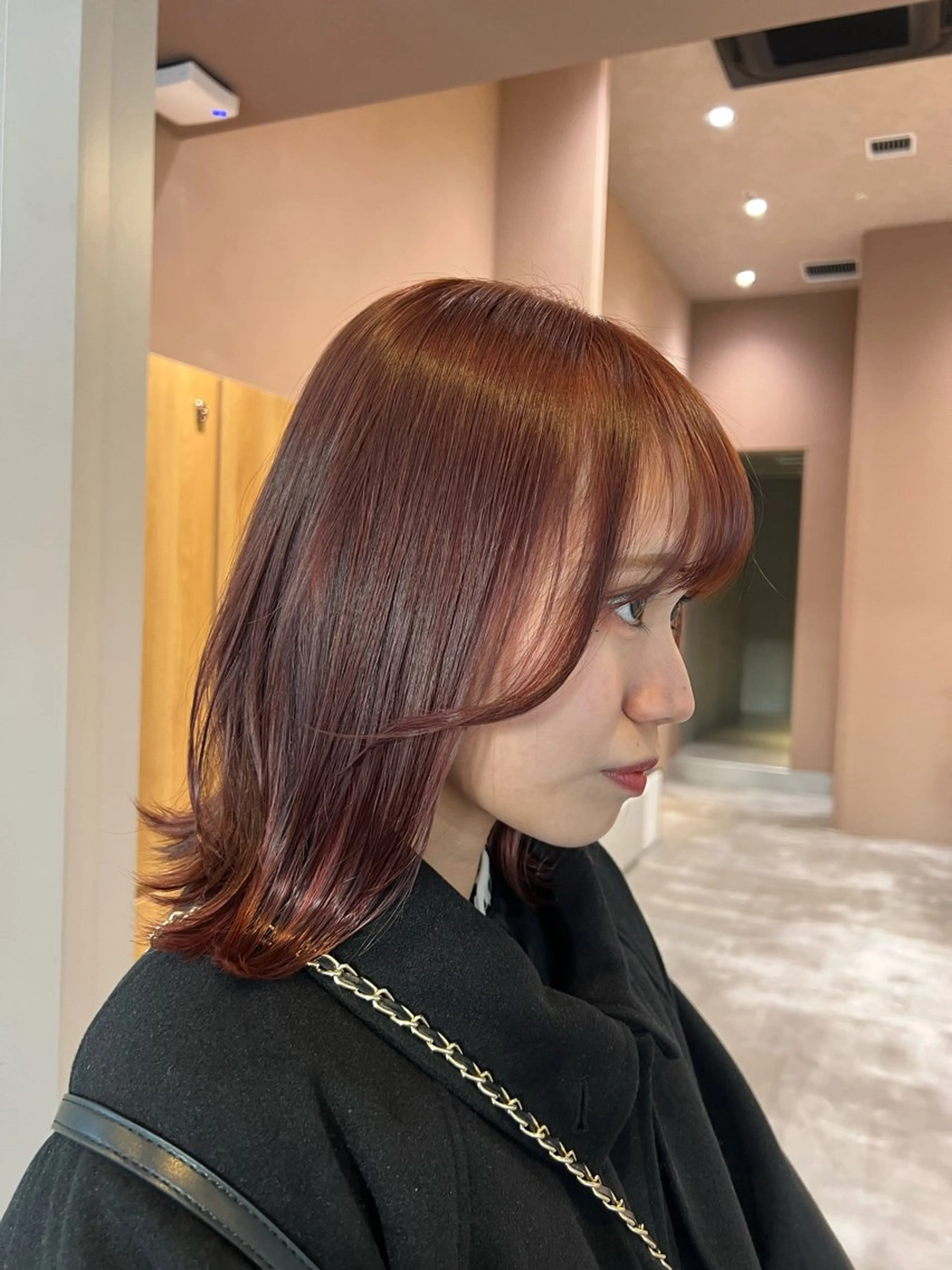 ミディアム カラー ブリーチ ダブルカラー ブリーチなしカラー ピンクカラー 透明感/ダブルカラー /kazui🐈のヘアスタイル