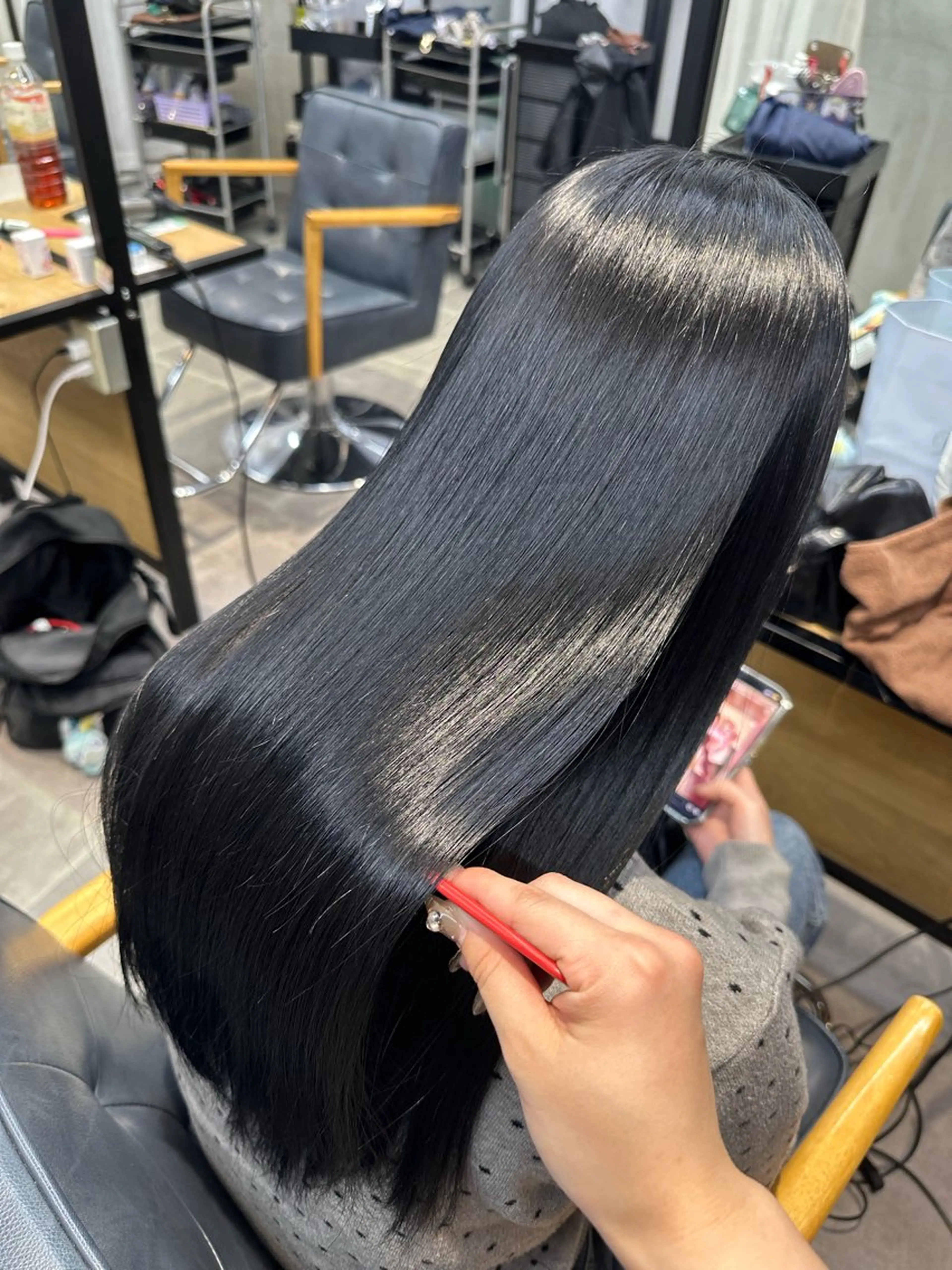 ロング カラー ヘアカラー トリートメント ︎︎カイ ミズキ 🐰𝜗𝜚のヘアスタイル