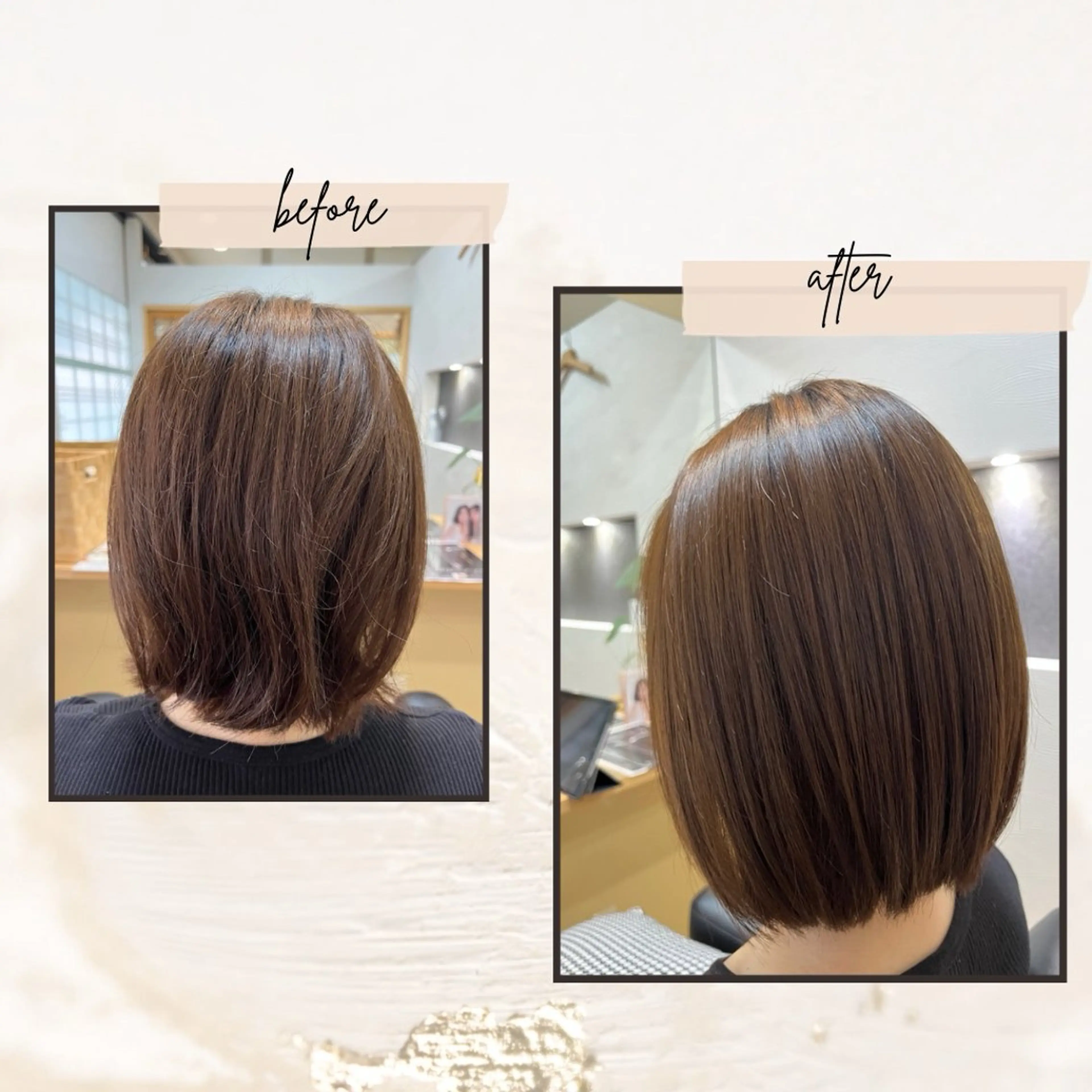 ミディアム 髪質改善 縮毛矯正 トリートメント 髪屋　こころ所属・PATINA 安成 実記のヘアスタイル