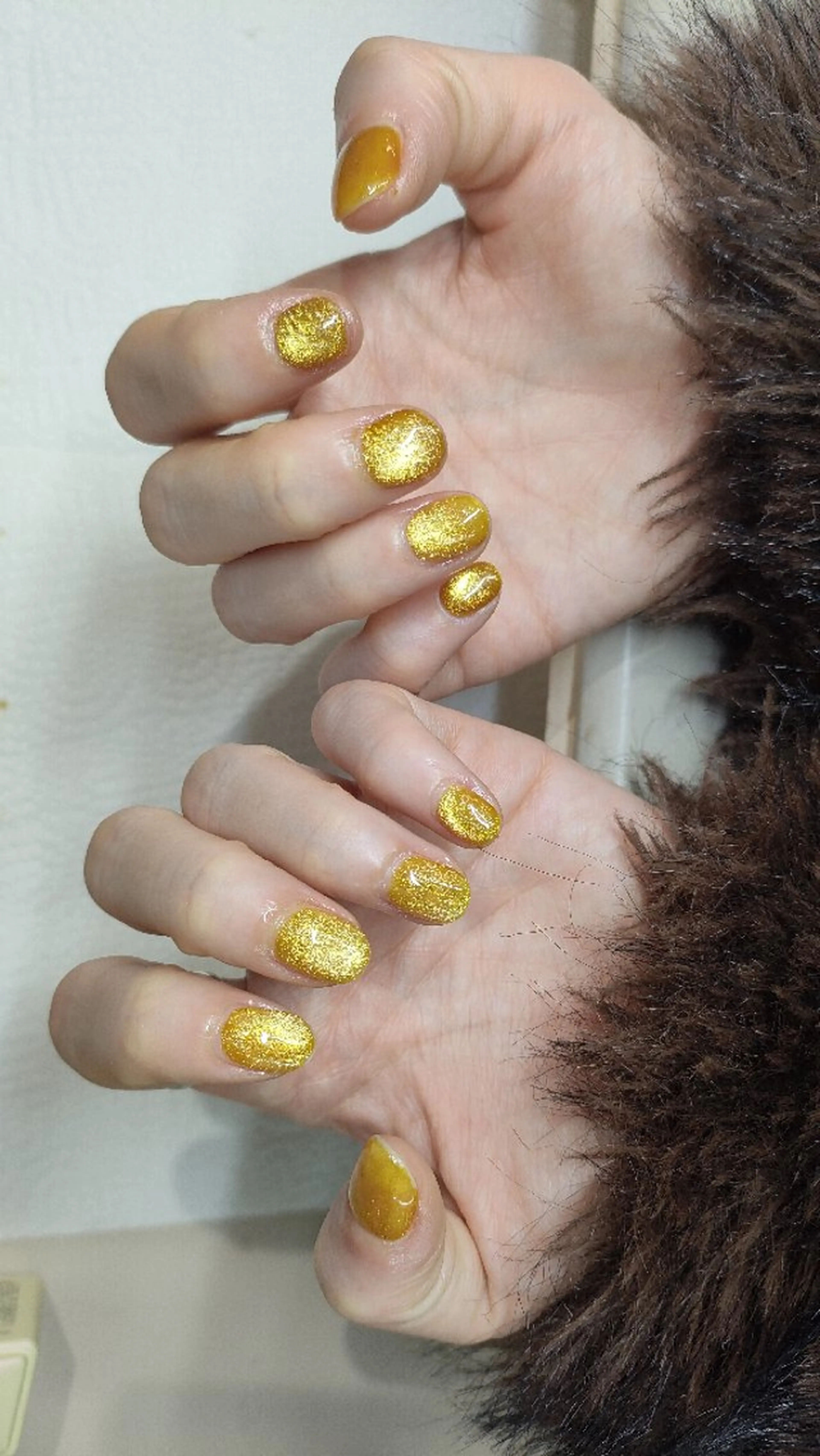 ネイル ゴールド ラメ(グリッター) マグネットネイル Best Nail所属・ヨ ルのネイルデザイン