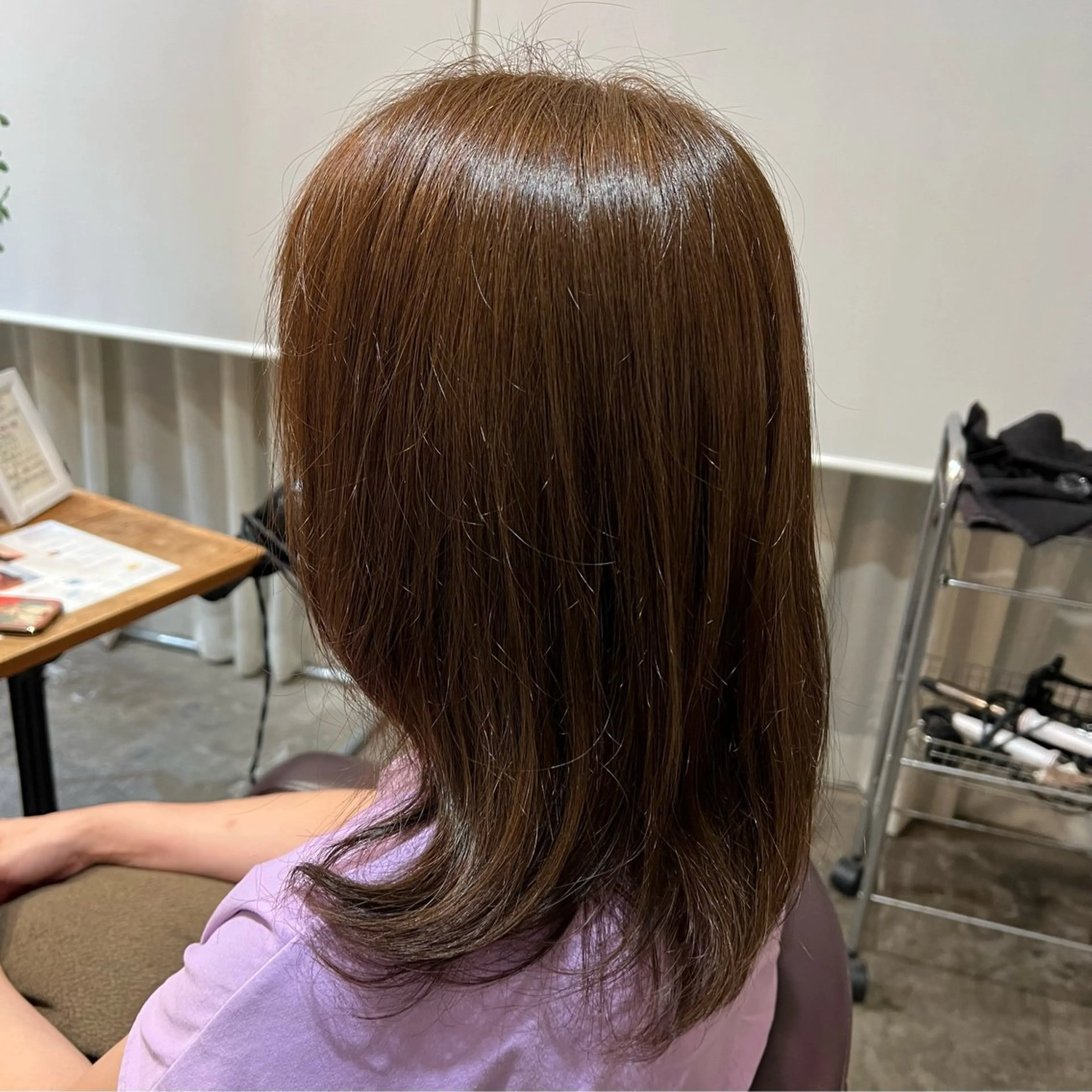 セミロング カラー ベージュカラー 透明感カラー ヘアカラー Dia ‎ アキヨシ ミユのヘアスタイル