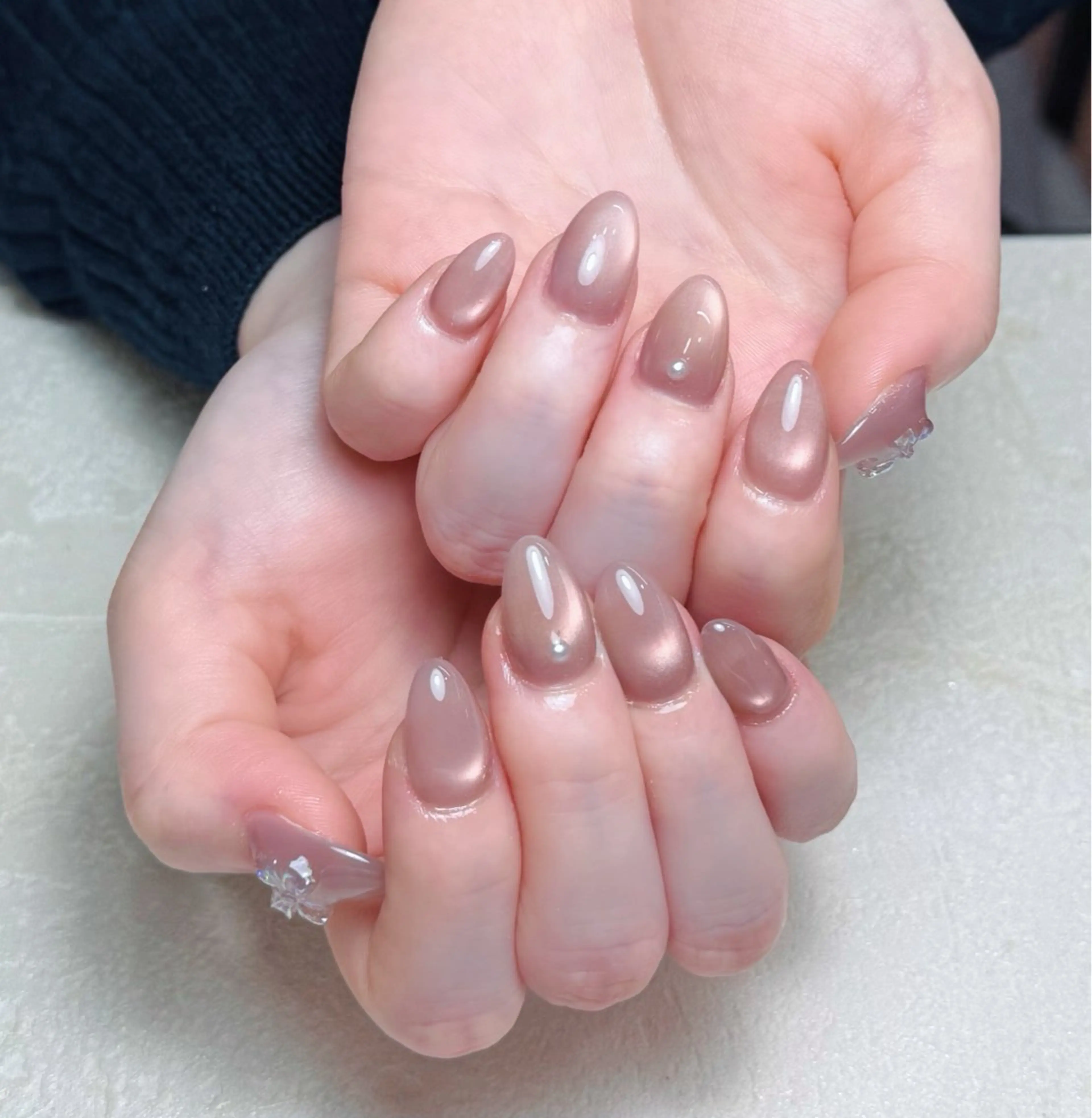 ネイル チークネイル 長さ出し フレンチネイル ジェルネイル ガーリー ハンドネイル 中野駅から2分 MEO NAILのネイルデザイン