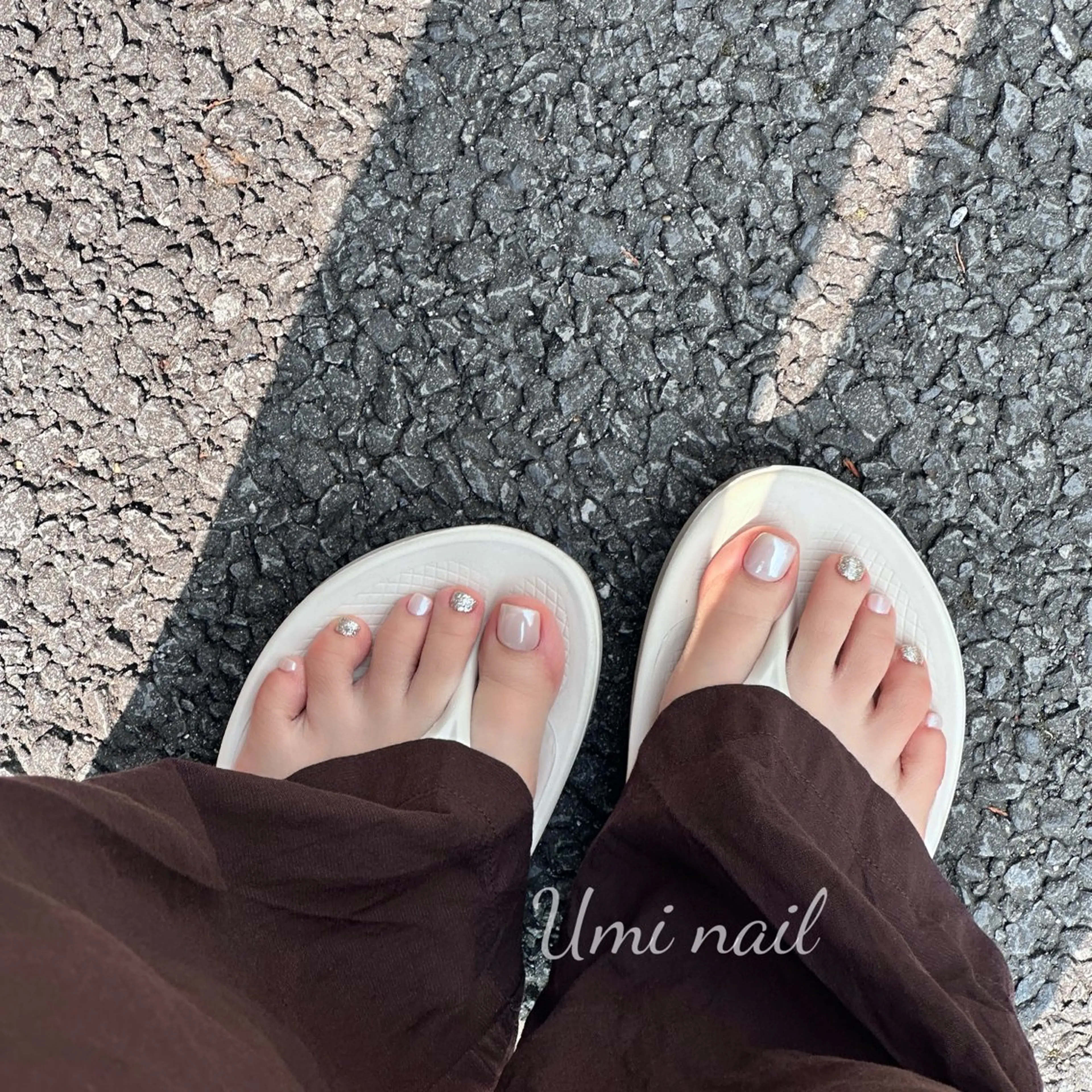 ネイル オーロラネイル フットネイル Umi nail所属・日暮里 Umi Nailのネイルデザイン