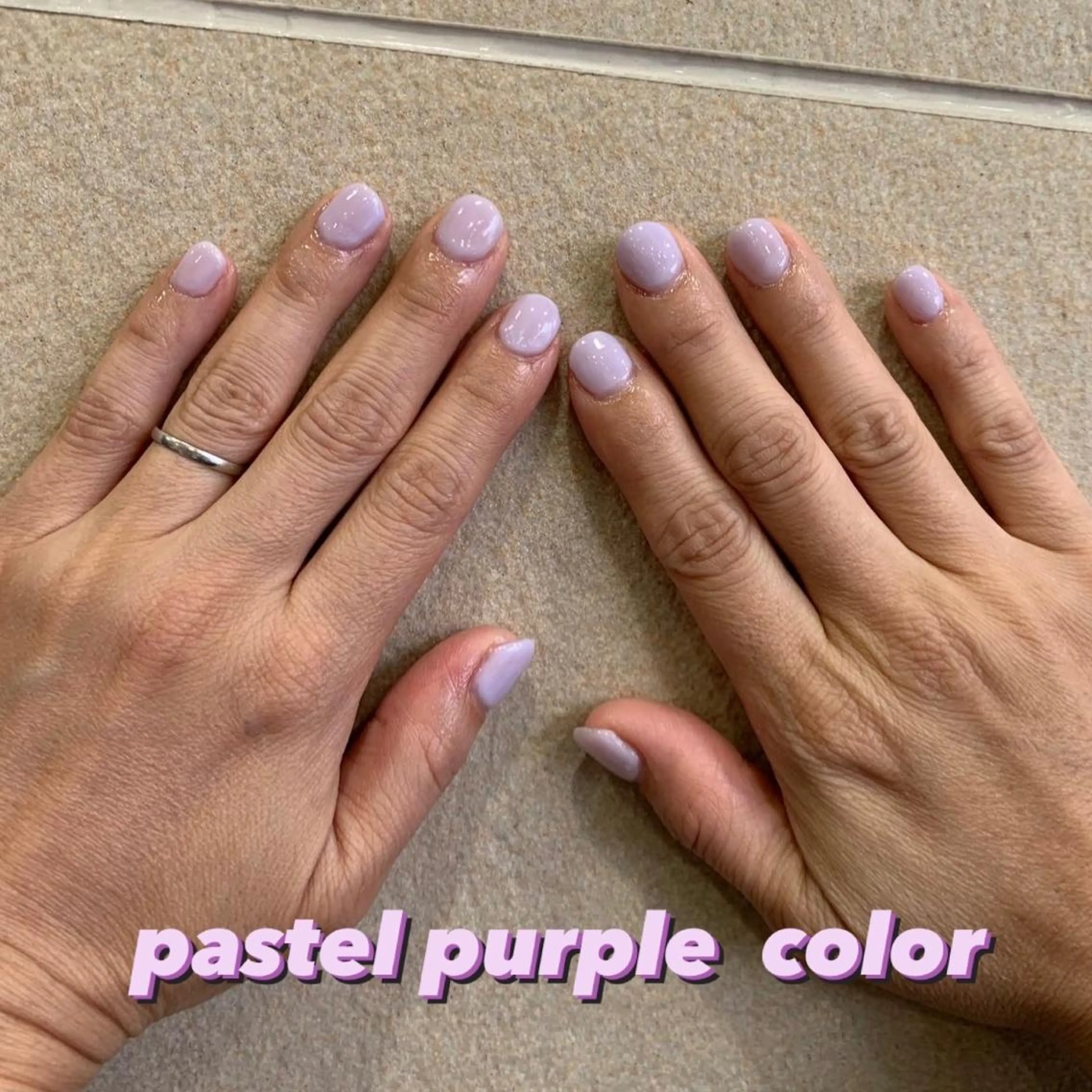 ネイル パステルネイル パープル 春ネイル 海外girl🤎 透明感ベージュmaoのヘアスタイル