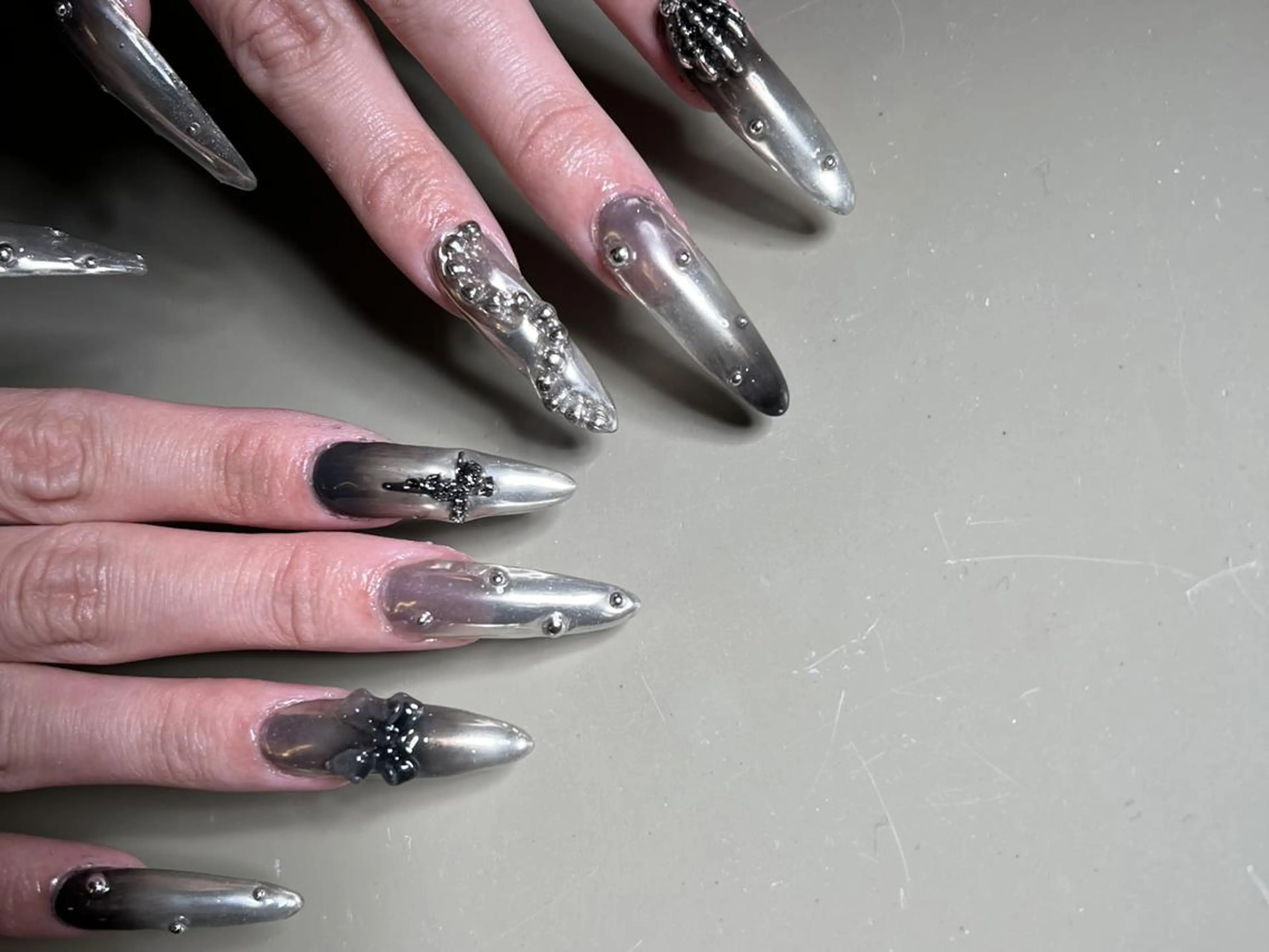 オフなし【スカルプ】▼125分持ち込みアート(10本相当)＋長さ出し　ロングネイル対応◎自爪育成☆ パラジェル変更◎の写真