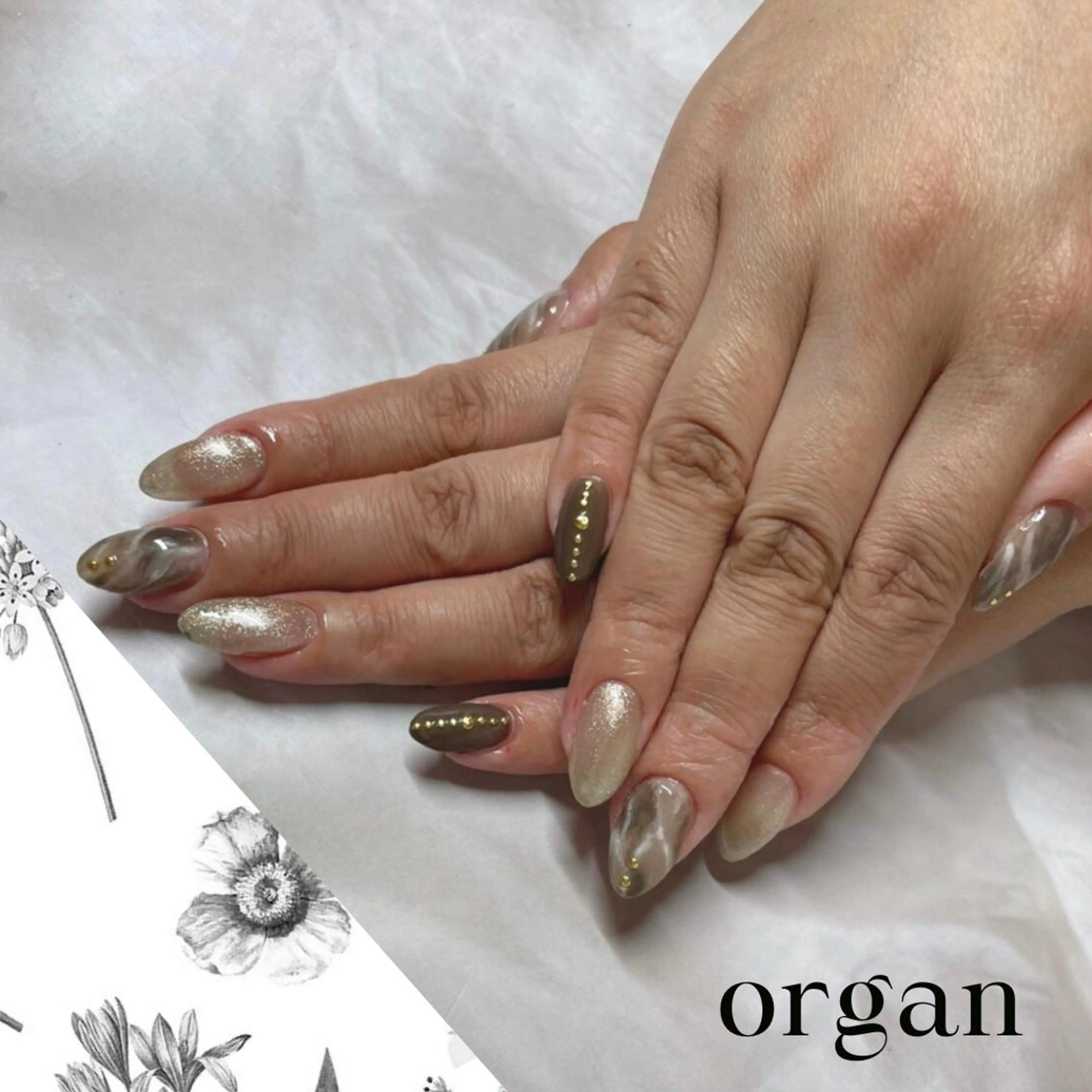 ネイル ニュアンスネイル 【ＯＲＧＡＮ】 nailのネイルデザイン