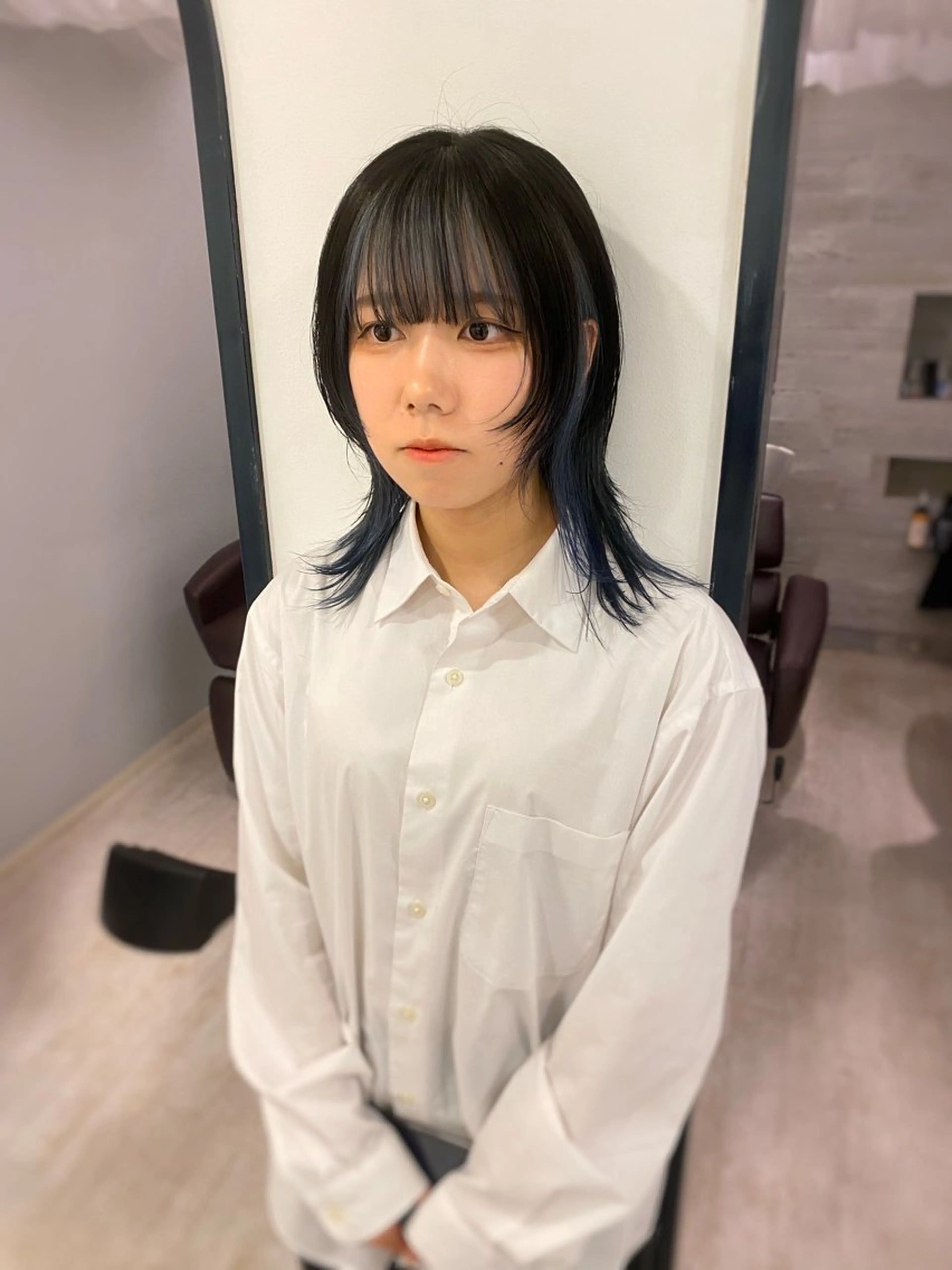 セミロング カラー ミストバング ブリーチ  フェイスフレーミング 顔周りカット 小顔カット ヘアカラー トリートメント ブリーチ特化型🐯 Lita -ゆうや-のヘアスタイル