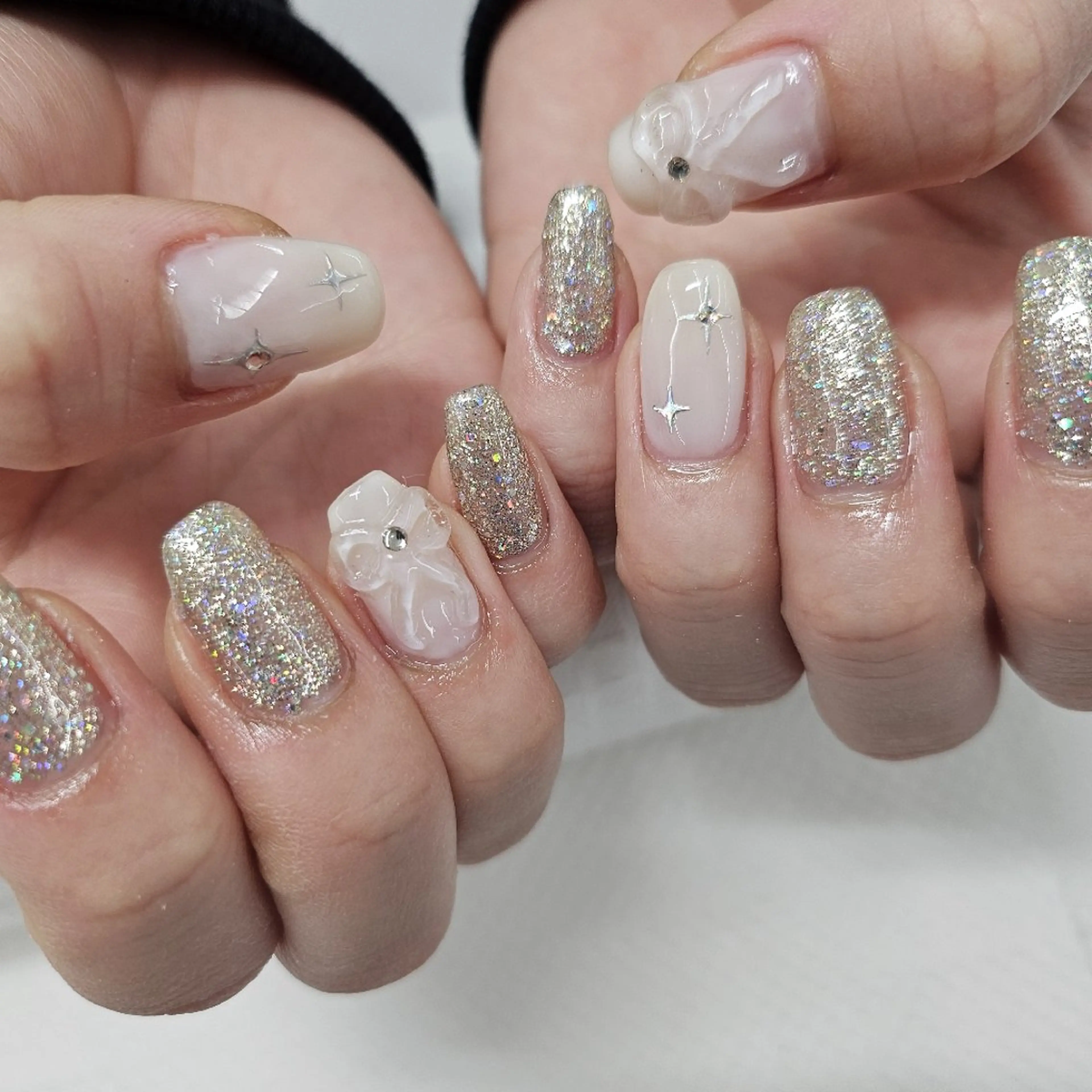 ネイル クリアネイル リボン タニグチ ミカのネイルデザイン