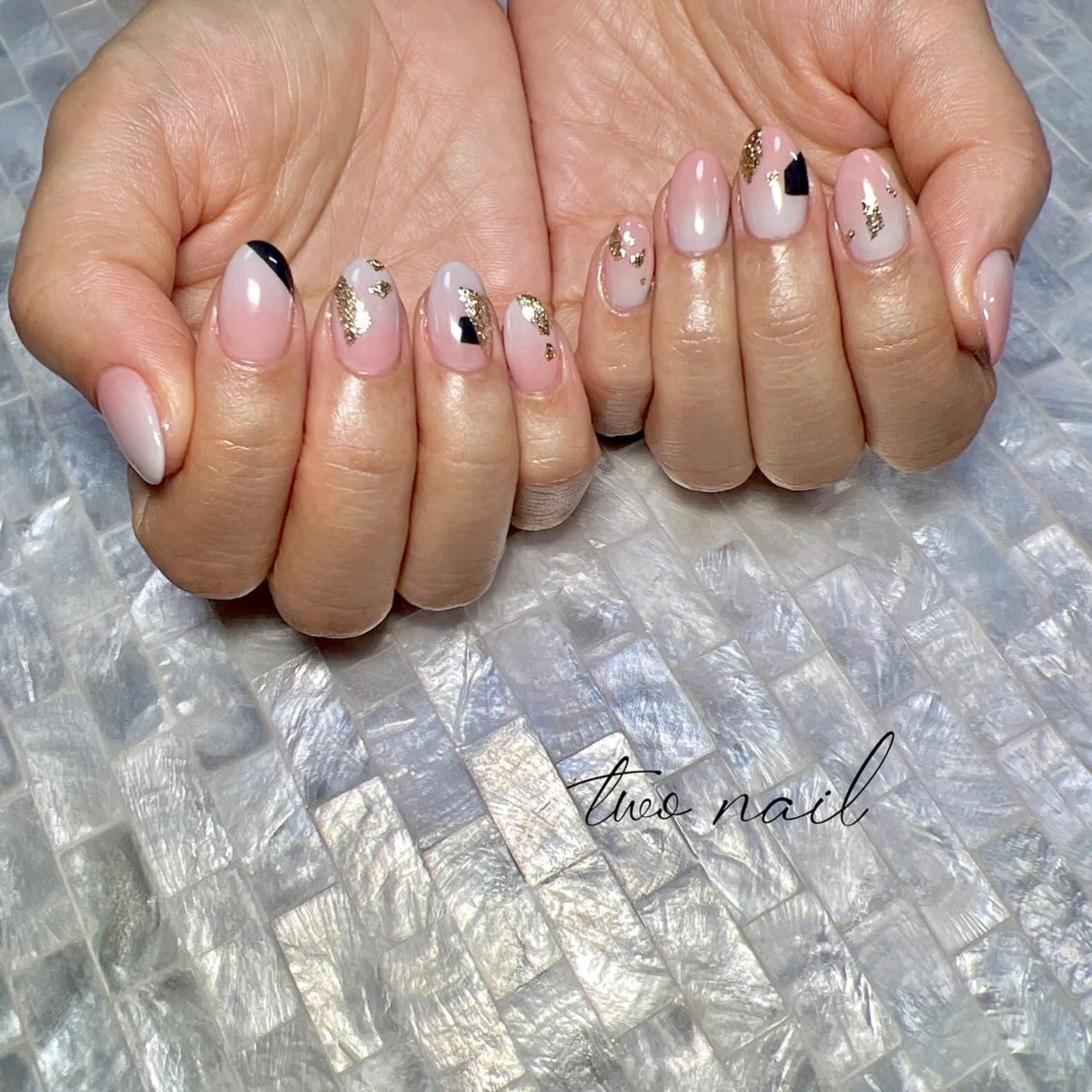 ネイル アートネイル フットネイル ハート ニュアンスネイル オフィスネイル two nailのネイルデザイン