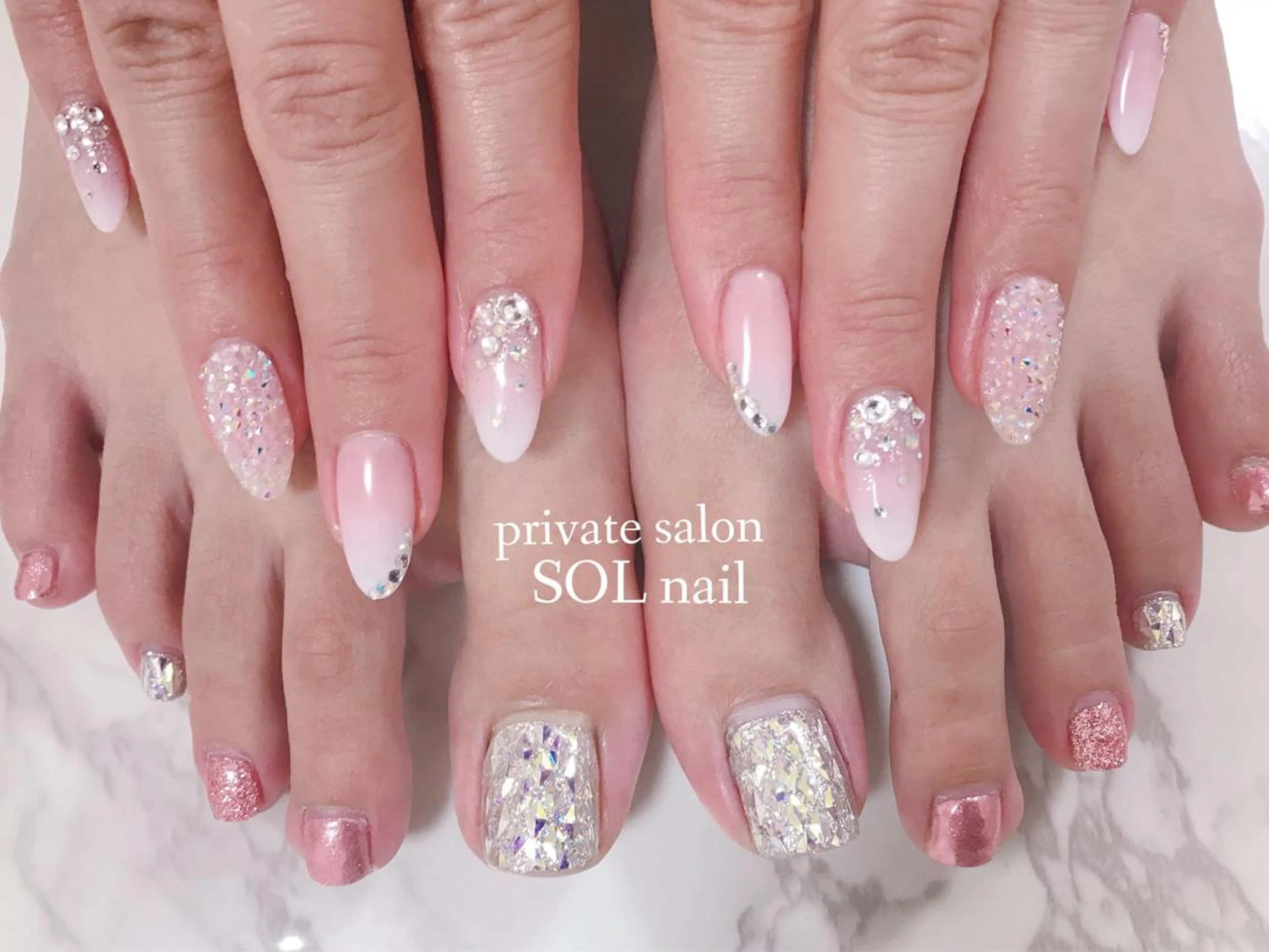 ネイル ブライダルネイル ハンドネイル フットネイル SOL NAILのネイルデザイン