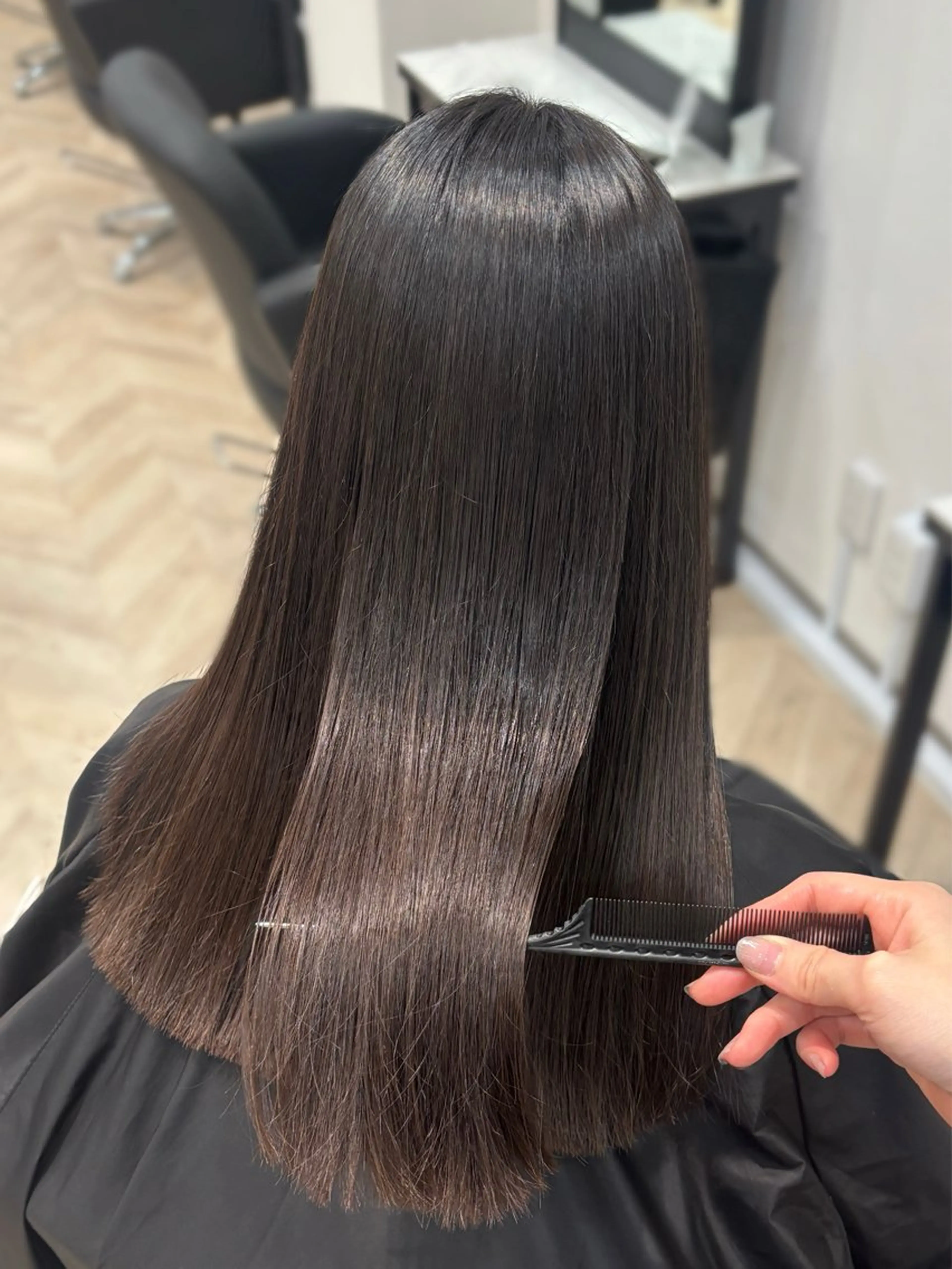 ロング カット 縮毛矯正 トリートメント CHAINON×FeM#所属・名駅/sHiHo/透 明感カラー✨🎀/のヘアスタイル