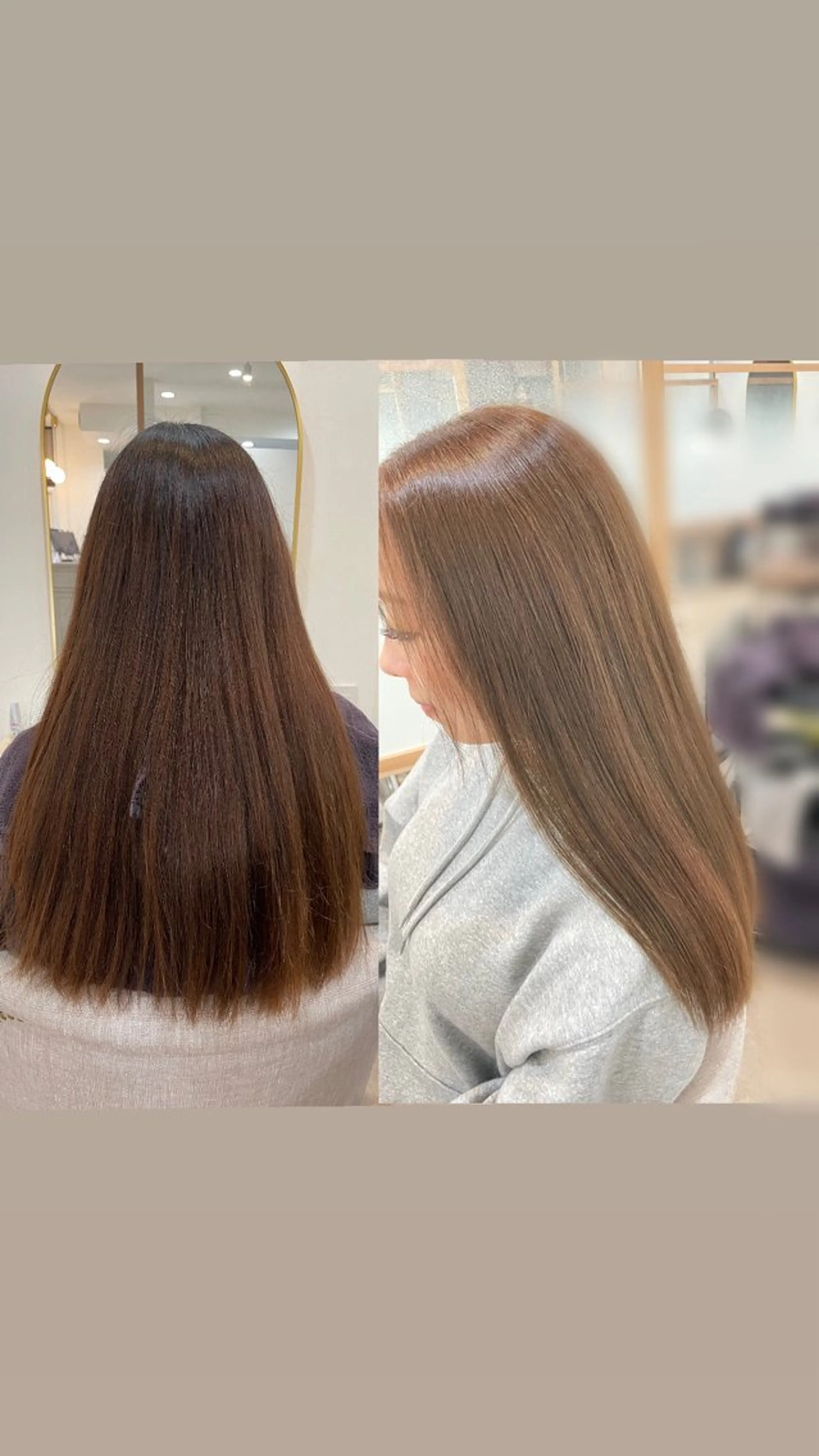 カラー ヘアアレンジ アッシュ ベージュカラー 縮毛矯正 mignon あゆみのヘアスタイル