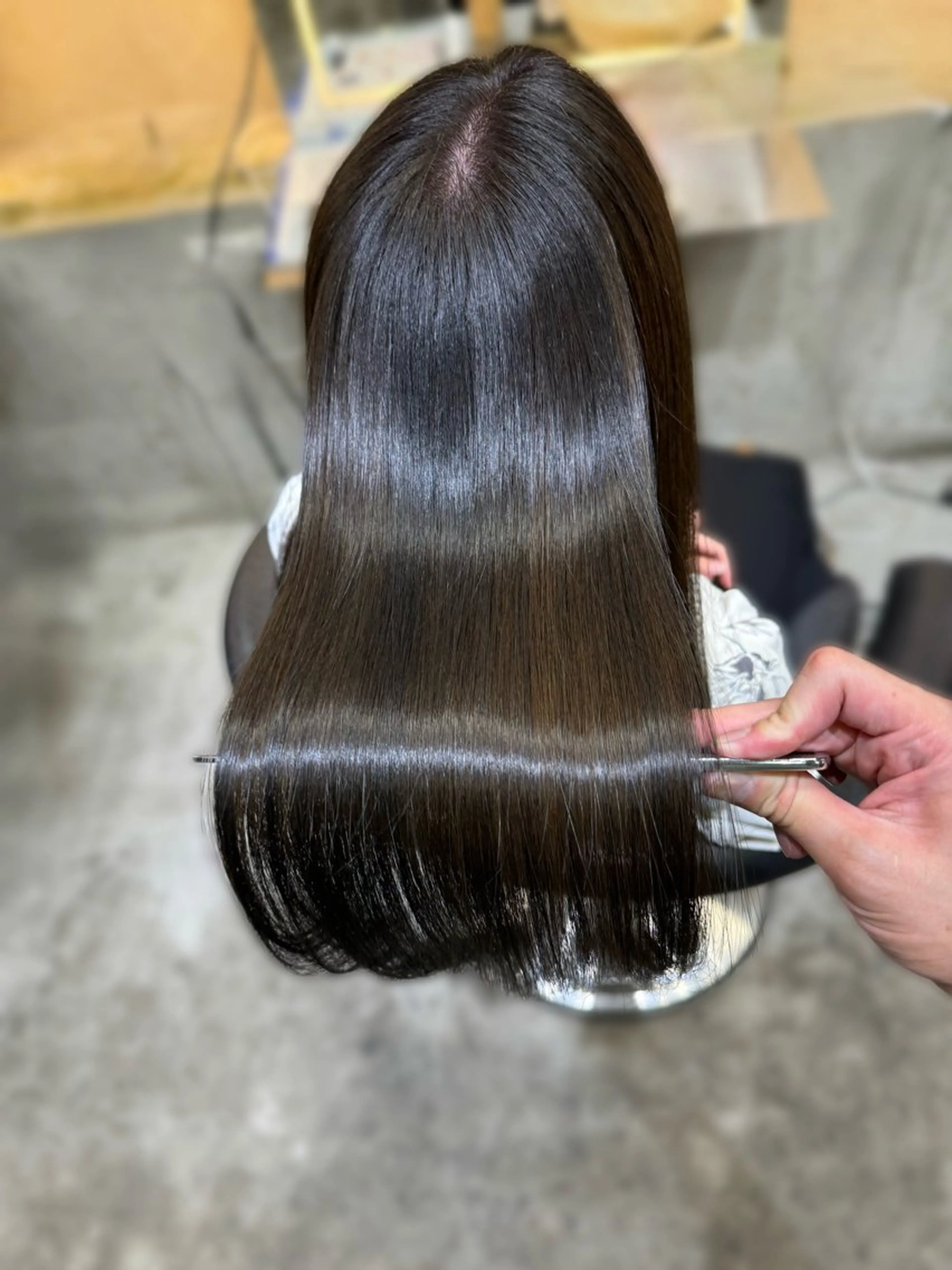 セミロング カラー カット ヘアカラー 縮毛矯正 トリートメント 艶透明感カラー/ 髪質改善/三ツ木一生のヘアスタイル