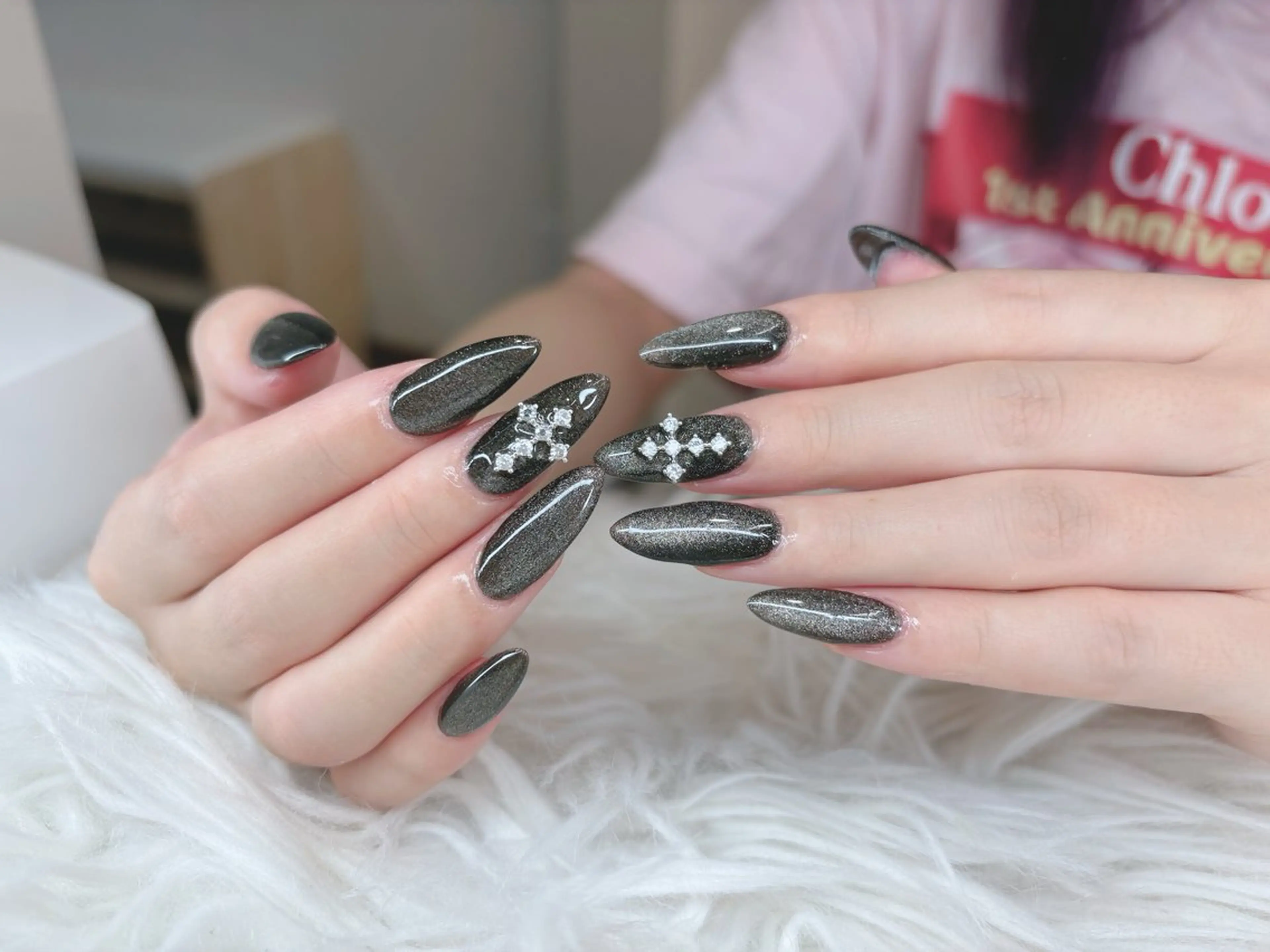 ネイル オーロラネイル ブルー チークネイル フットネイル フレンチネイル NAILS168 大家店のネイルデザイン