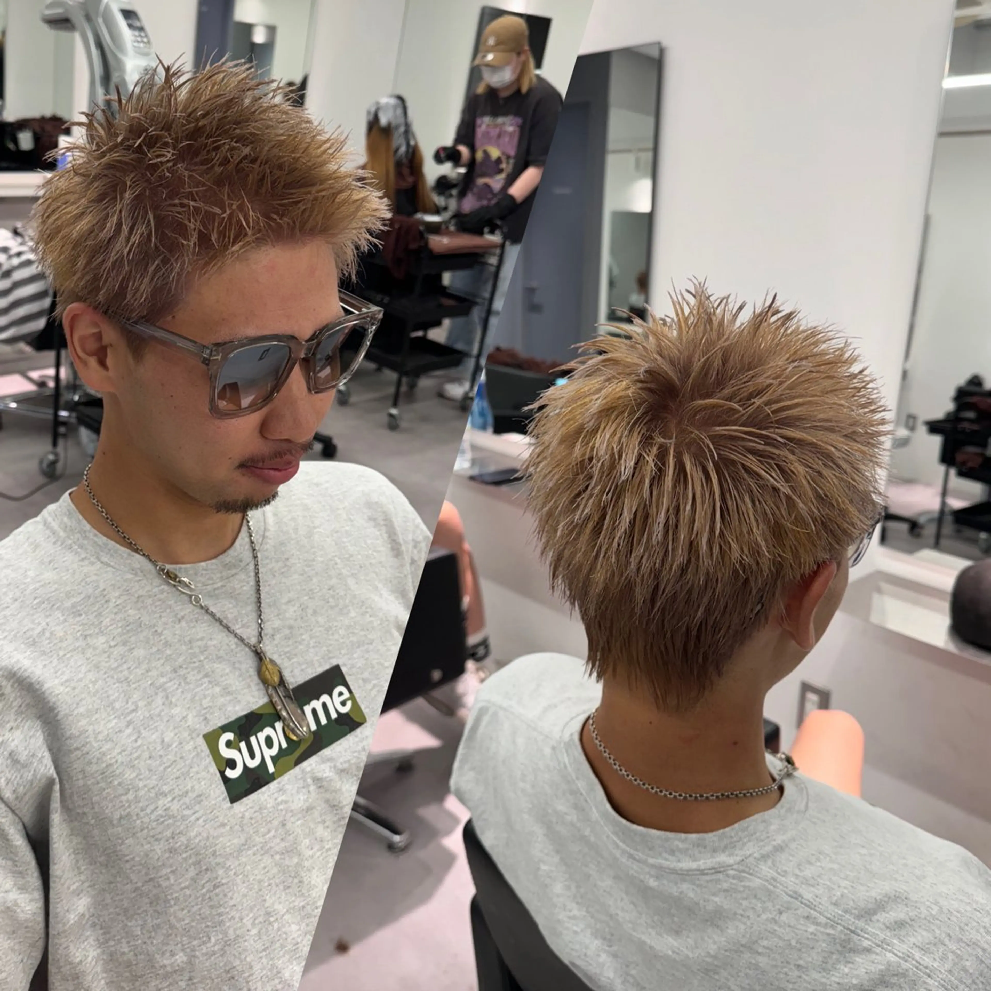 ショート R/🤎 パーマ&ブリーチ🔥のヘアスタイル