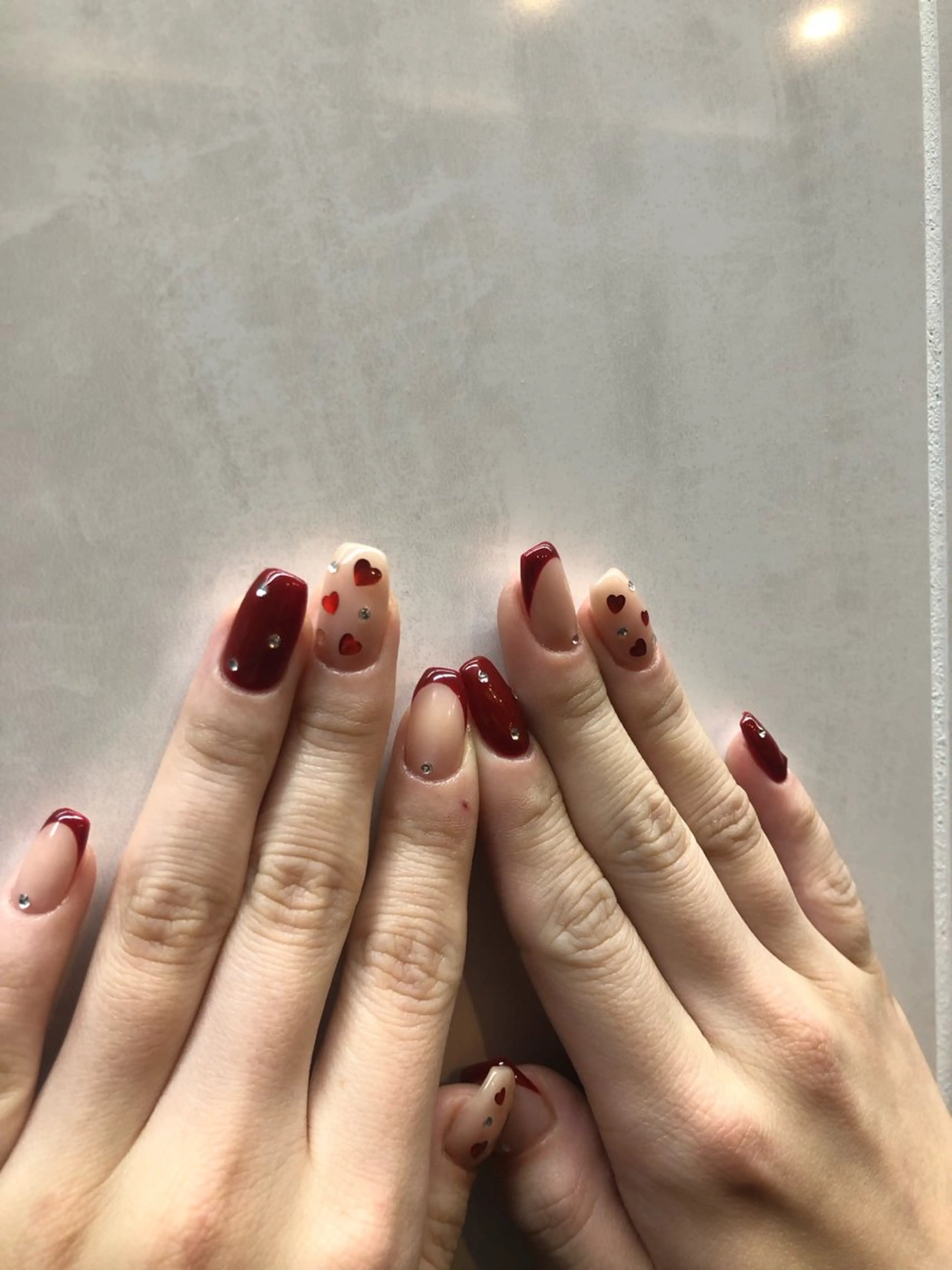 ネイル フレンチネイル ハート バレンタイン ハンドネイル muhl by DILL所属・. wakanaのネイルデザイン