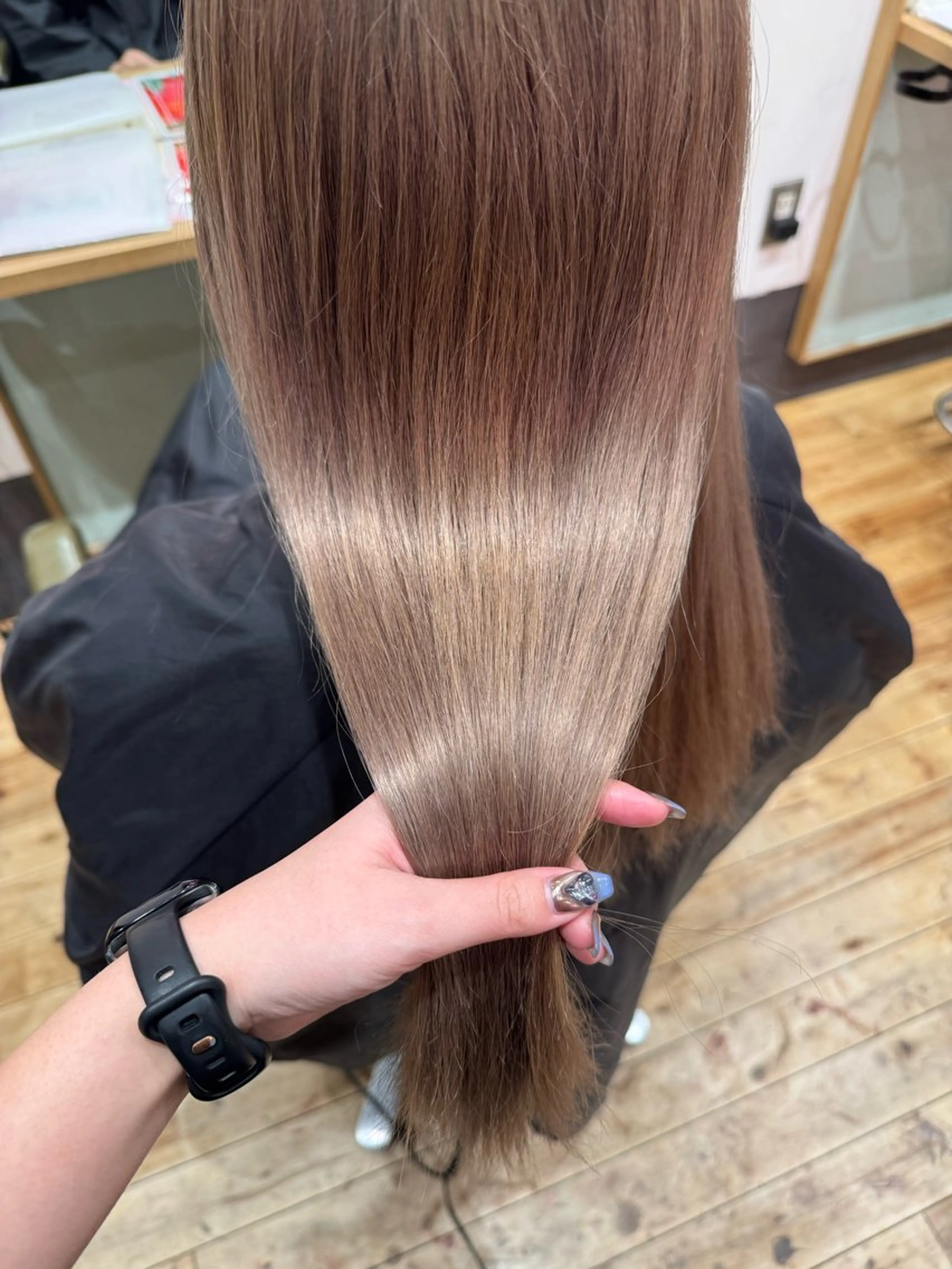 ロング カラー ベージュカラー ブリーチ ミルクティーベージュ ヘアカラー ｱｵﾇﾏﾐﾕ☁️ /ボブ/ハイトーン/のヘアスタイル