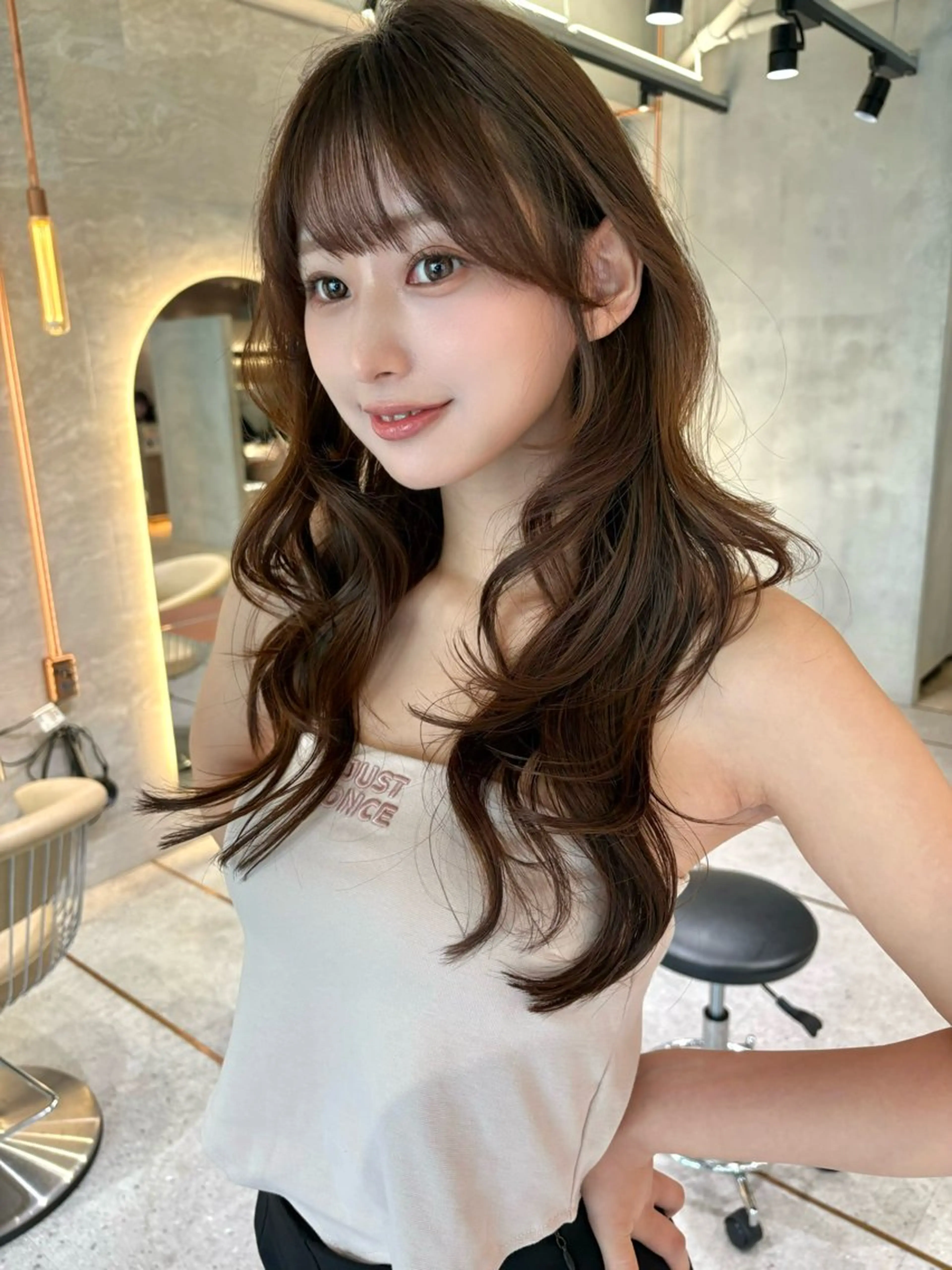 ロング カラー カット ヘアカラー トリートメント 髪質改善　ANFINI 仙台所属・仙台Ｉ韓国レイヤー Ｉ髪質改善Ｉ伊藤拓海のヘアスタイル