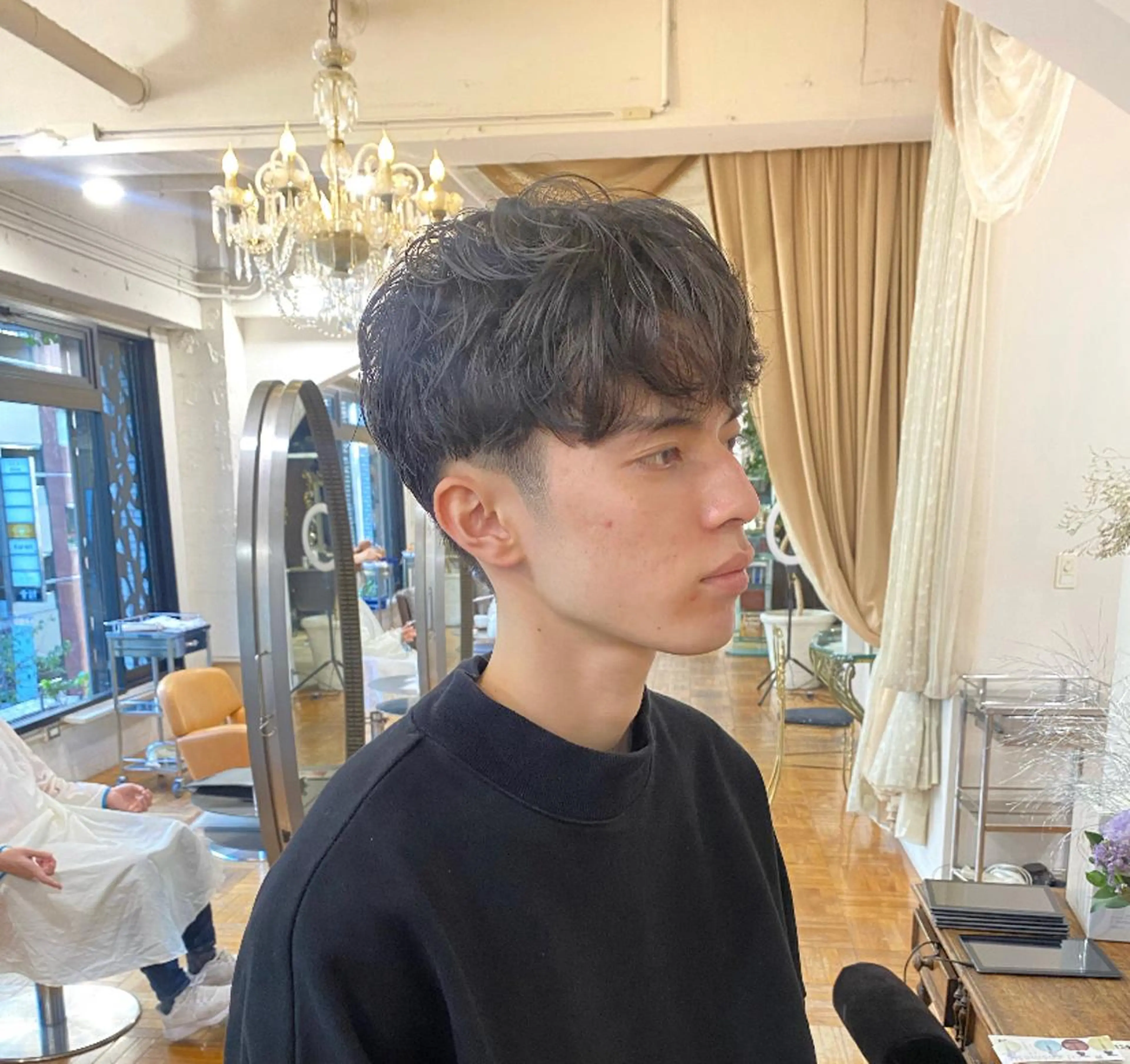 パーマ メンズ ボブ ショート 髪質改善  相澤晃希のヘアスタイル