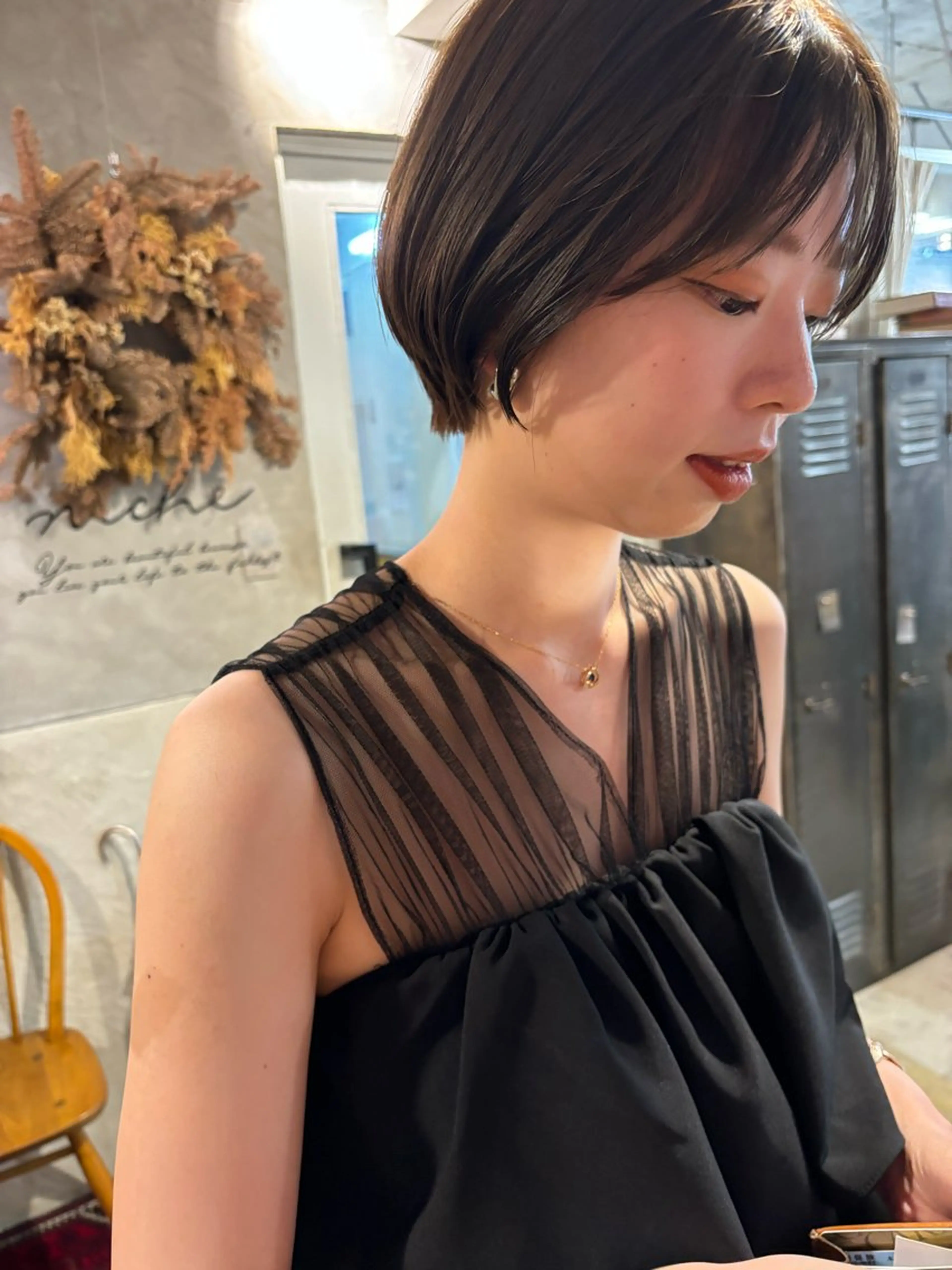 ショート カット ヘアカラー トリートメント 落合 妙佳のヘアスタイル