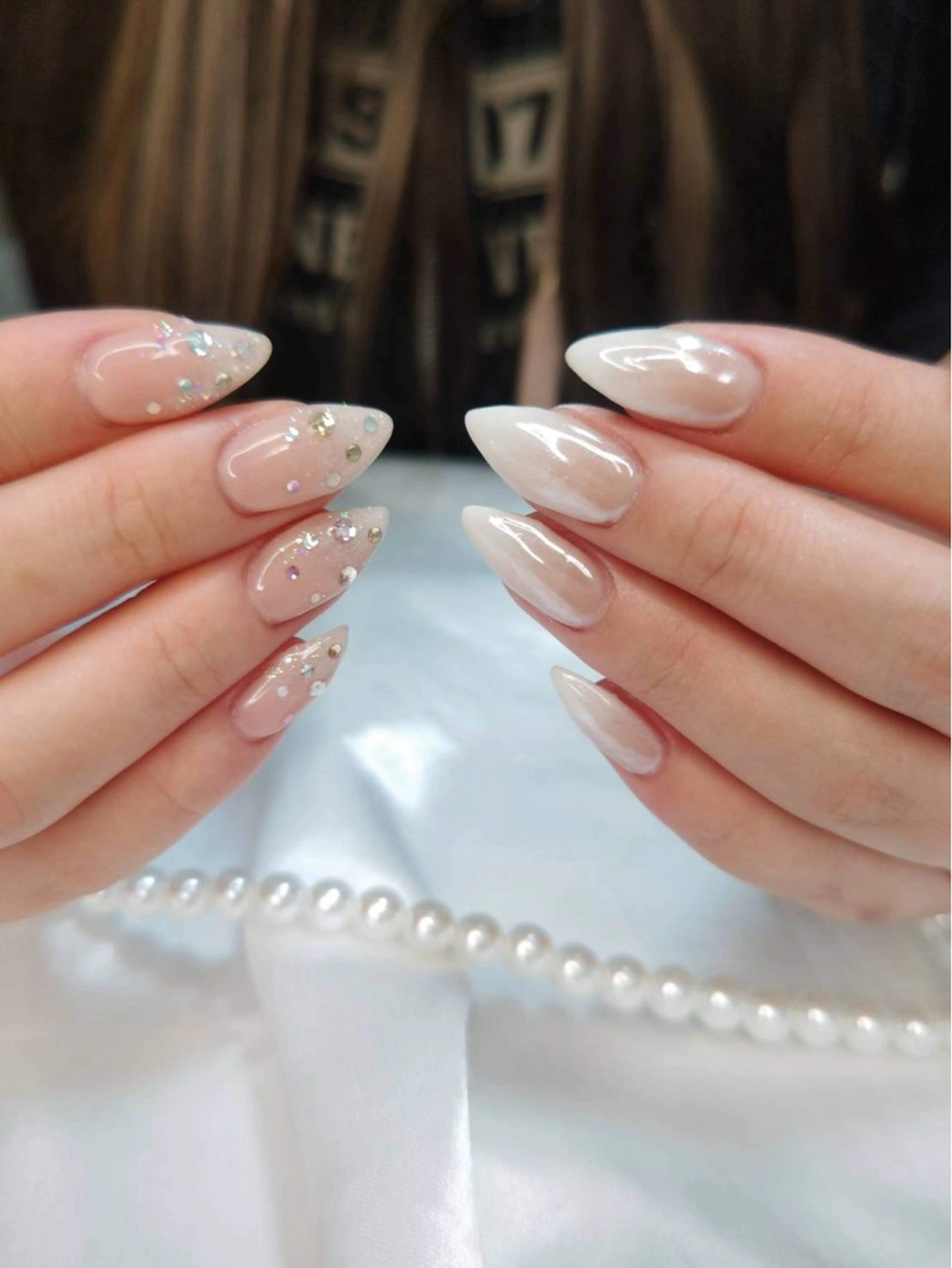 ネイル オーロラネイル 韓国ネイル ワンホンネイル ハンドネイル cheri/ Sekiのネイルデザイン