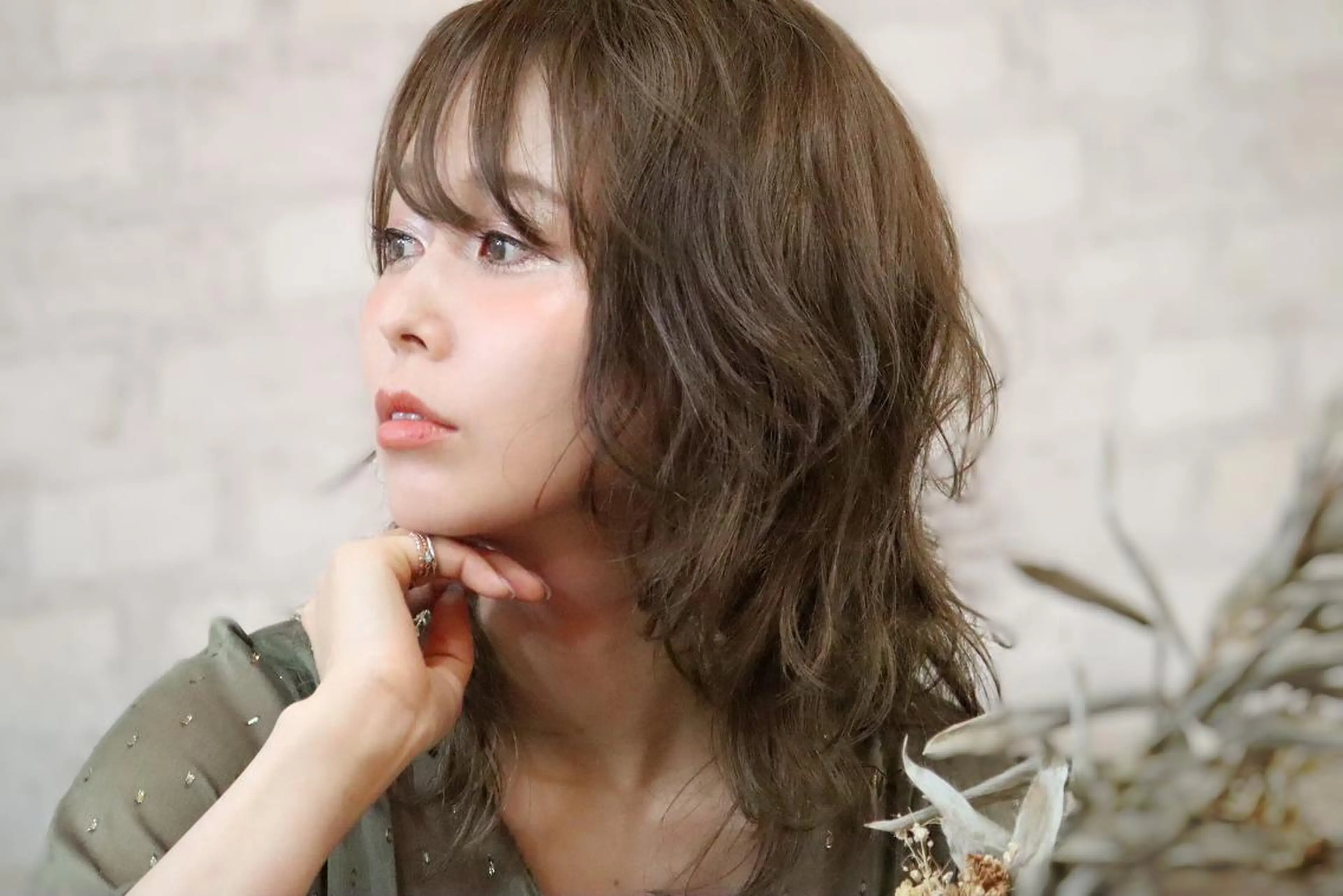 ミディアム カラー パーマ カット ヘアカラー トリートメント ans(アンス)所属・山上 佳汰/髪質改善/艶髪のヘアスタイル