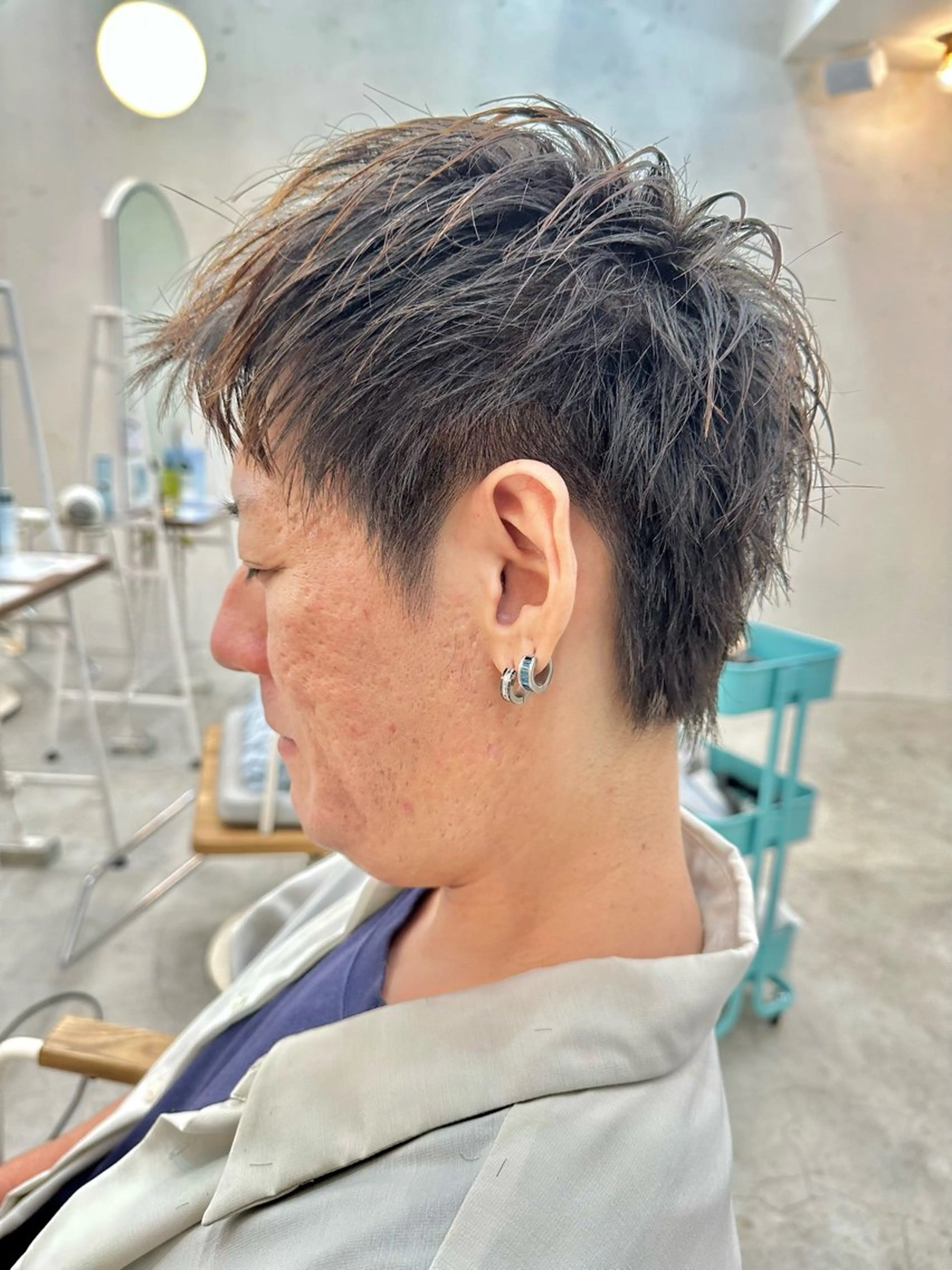 メンズ アップバング 刈り上げ ROMMY.×Homme所属・ミニモ限定‼️ メンズカット✂️のヘアスタイル