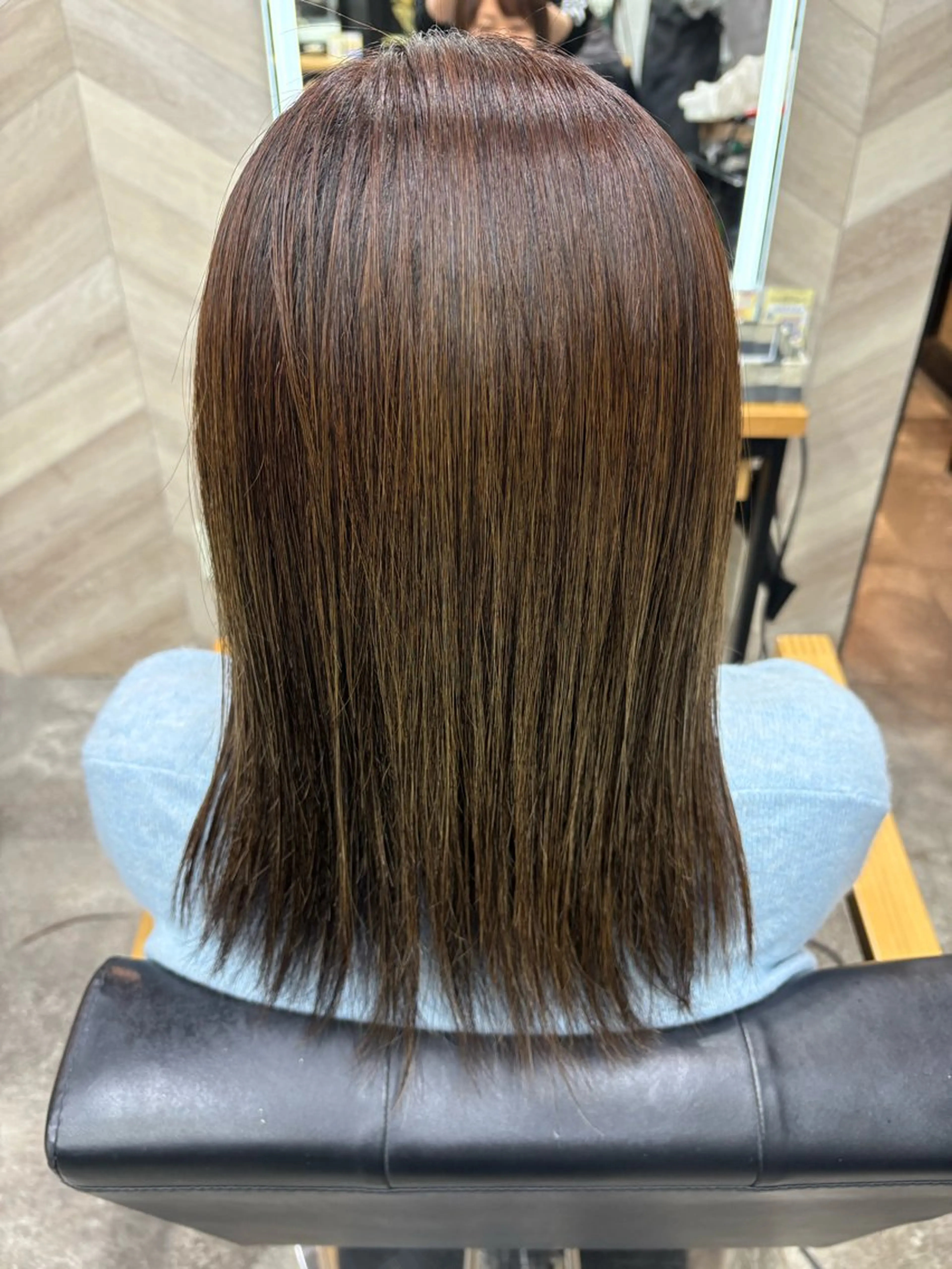 セミロング 髪質改善 縮毛矯正 カット 縮毛矯正 SHANTi 飯塚 ヘアセット/髪質改善のヘアスタイル