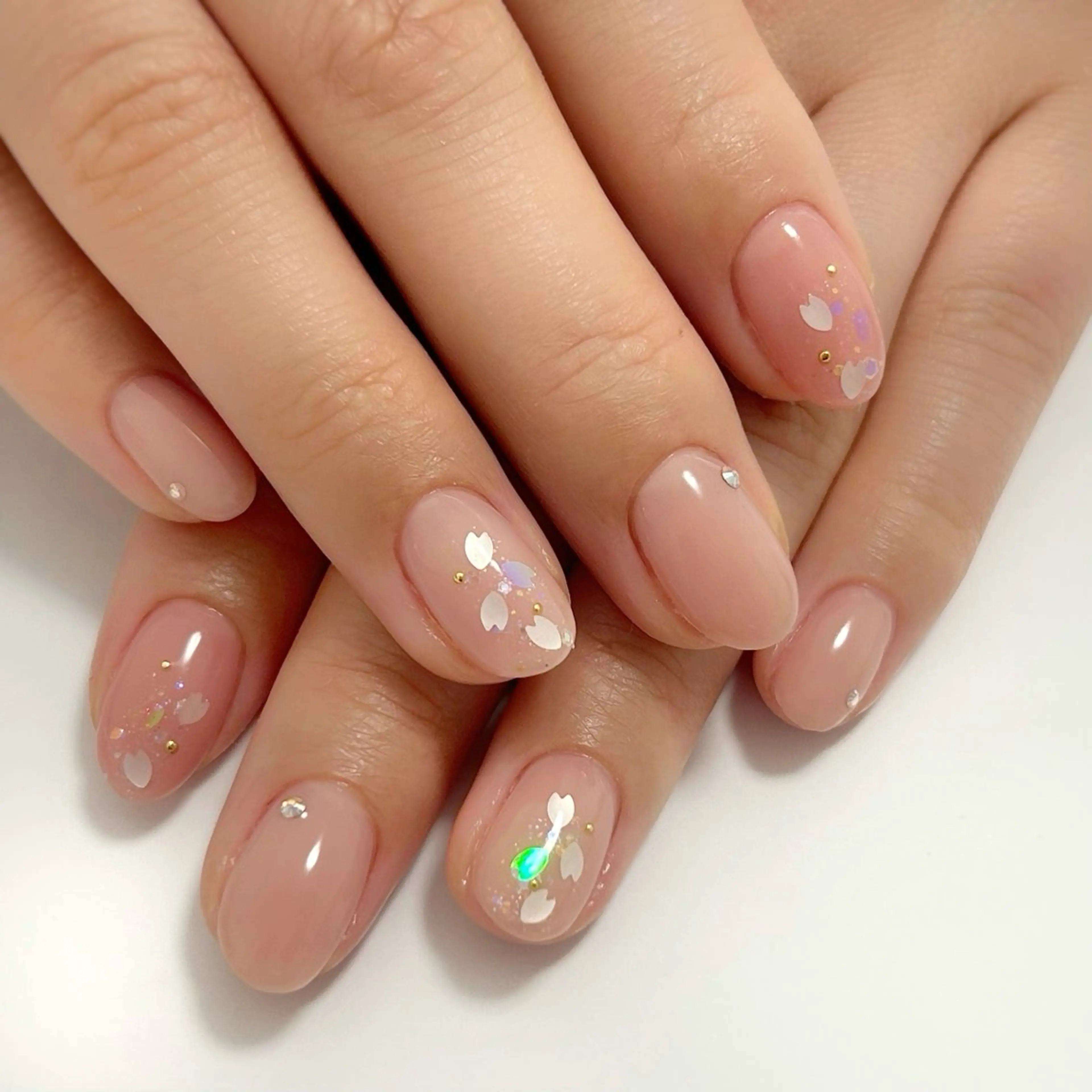 ネイル 桜ネイル オフィスネイル ピンク 春ネイル ハンドネイル なが さきのネイルデザイン