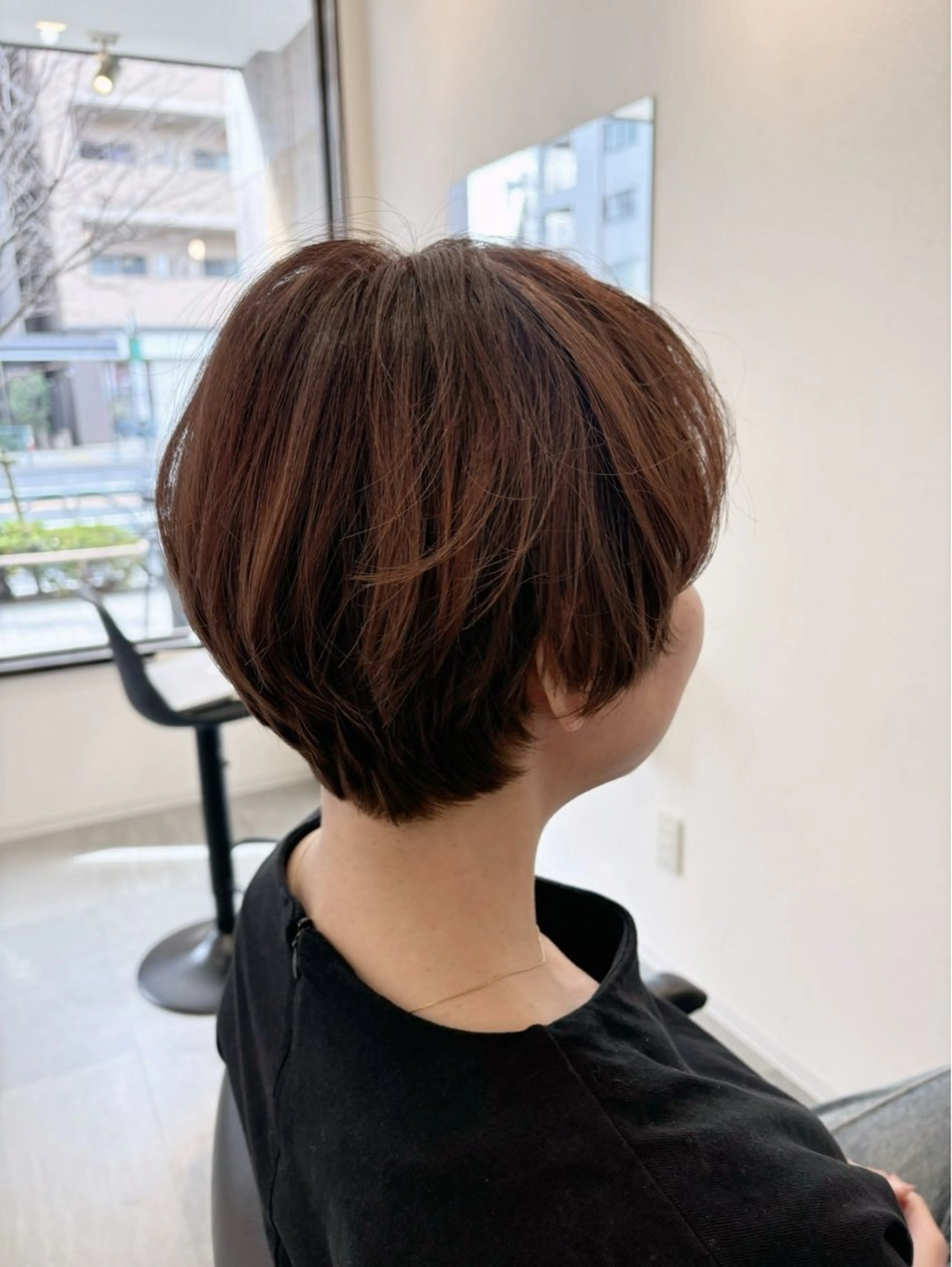 ショート カラー ショートボブ ブラウンカラー グラデーションカラー ピンクカラー ピンクブラウン カット ヘアカラー トリートメント conne& ririのヘアスタイル