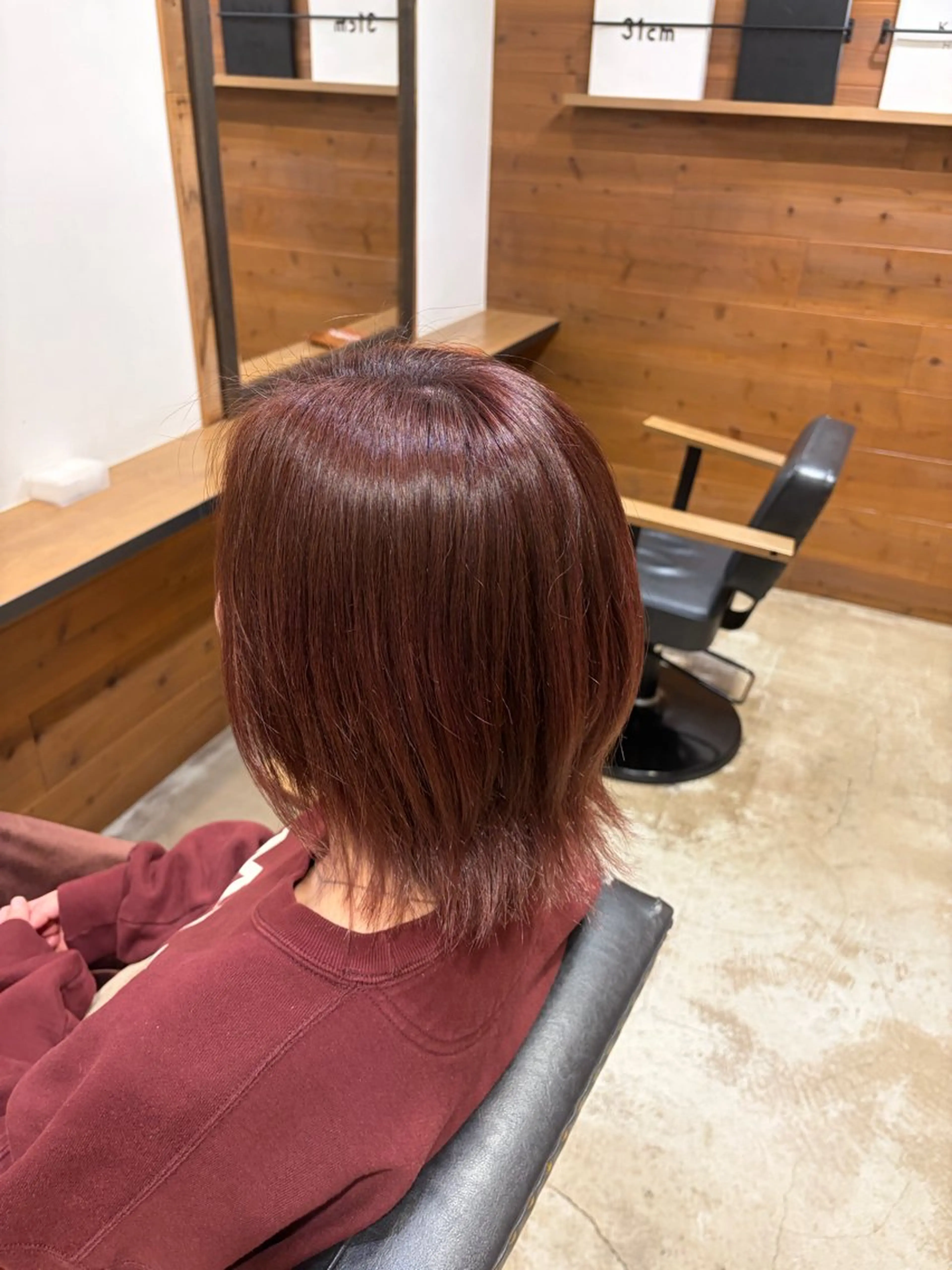 ミディアム ピンクブラウン ヘアカラー 大原一太/岡谷/ モデルさん募集中のヘアスタイル