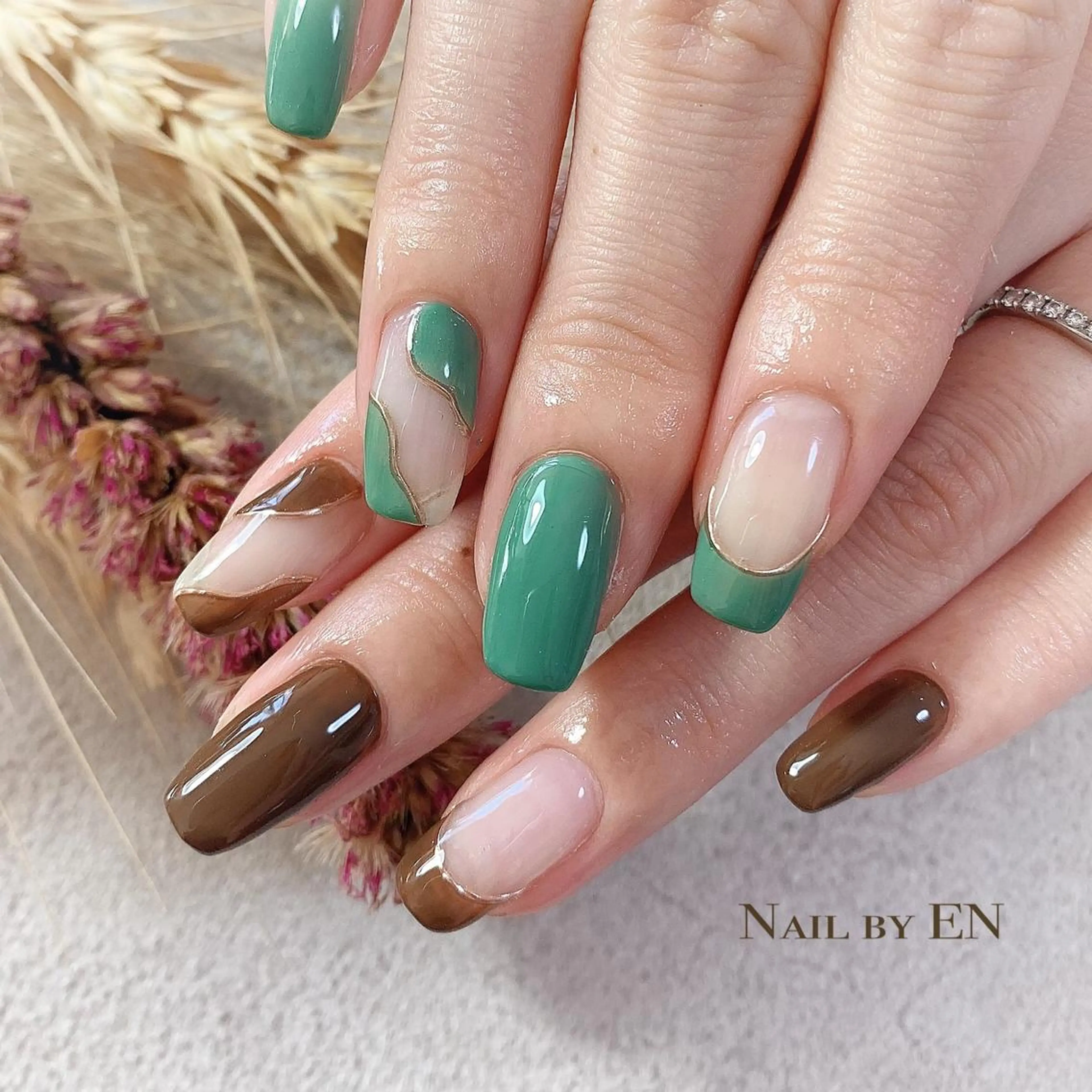 ネイル ブラウン Nail by EN*Namiのネイルデザイン